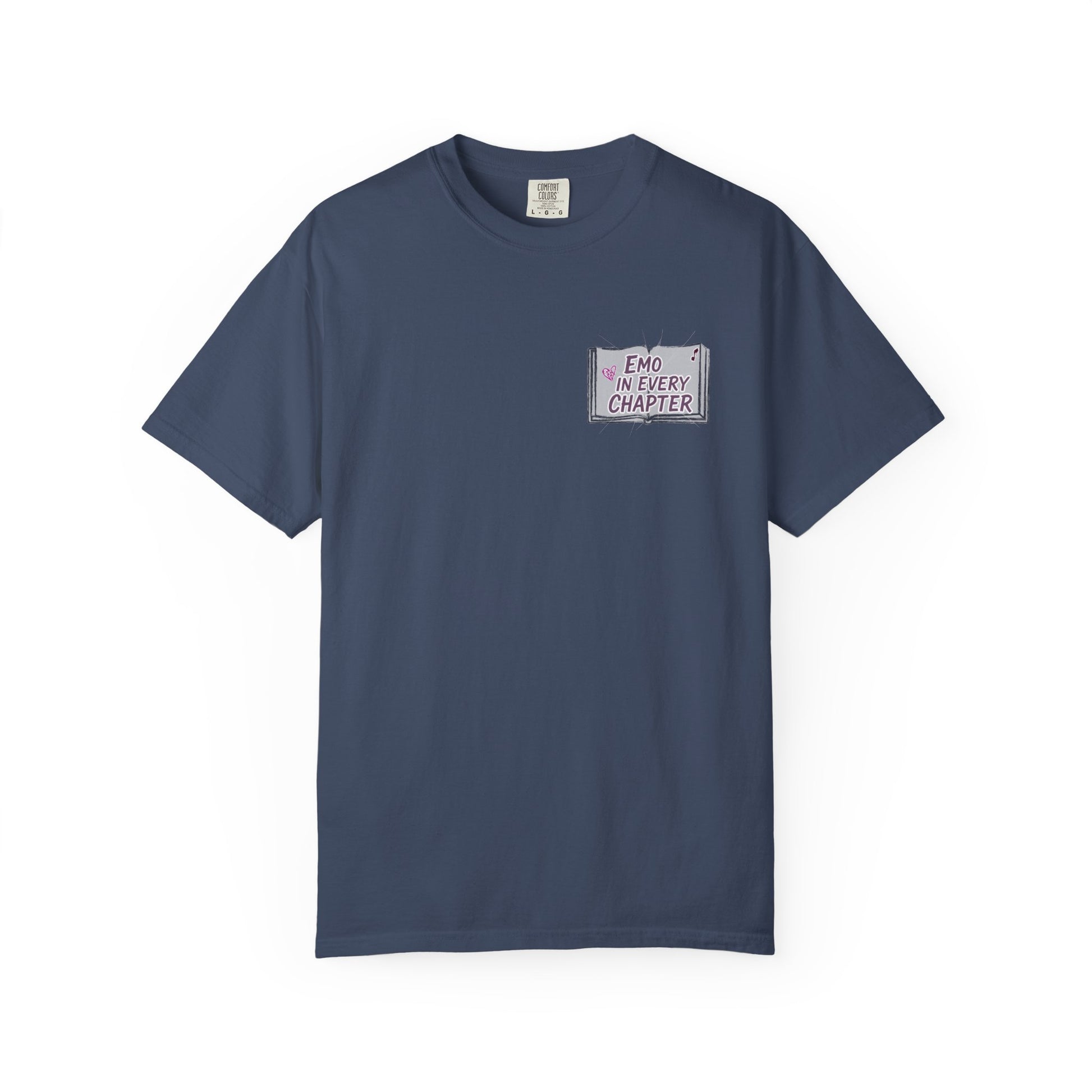 Emo in Every Chapter Shirt-  ELA Teacher Tee, Fluent in Allegories and Angst, English Teacher Shirt, Two-Sided Middle or High School Shirt
