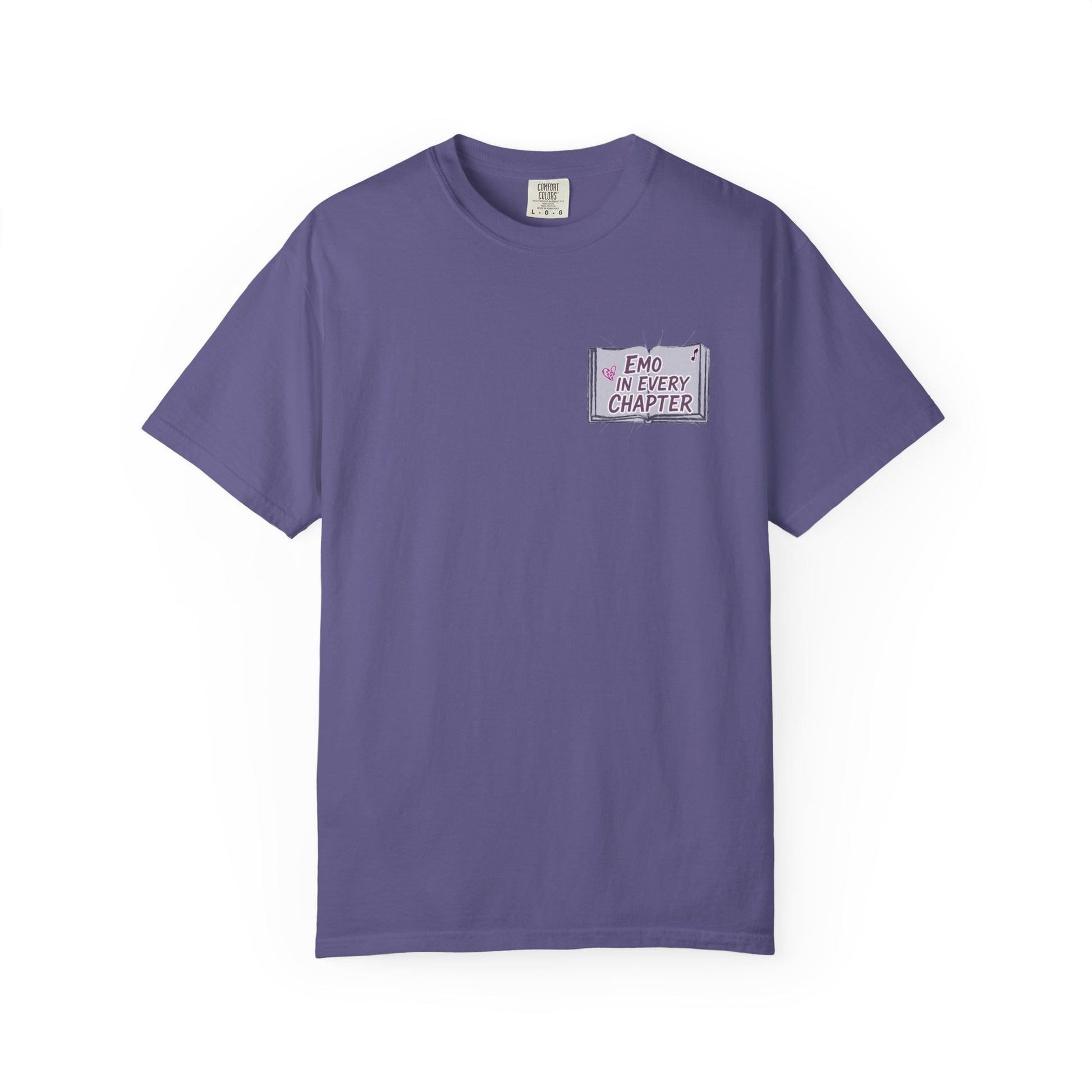 Emo in Every Chapter Shirt-  ELA Teacher Tee, Fluent in Allegories and Angst, English Teacher Shirt, Two-Sided Middle or High School Shirt