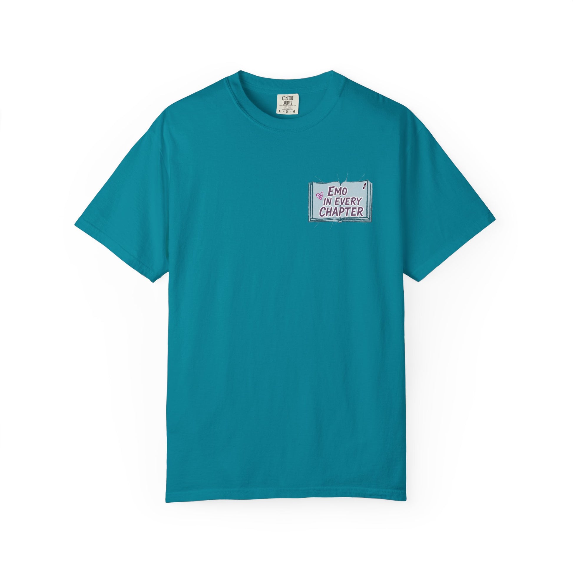 Emo in Every Chapter Shirt-  ELA Teacher Tee, Fluent in Allegories and Angst, English Teacher Shirt, Two-Sided Middle or High School Shirt