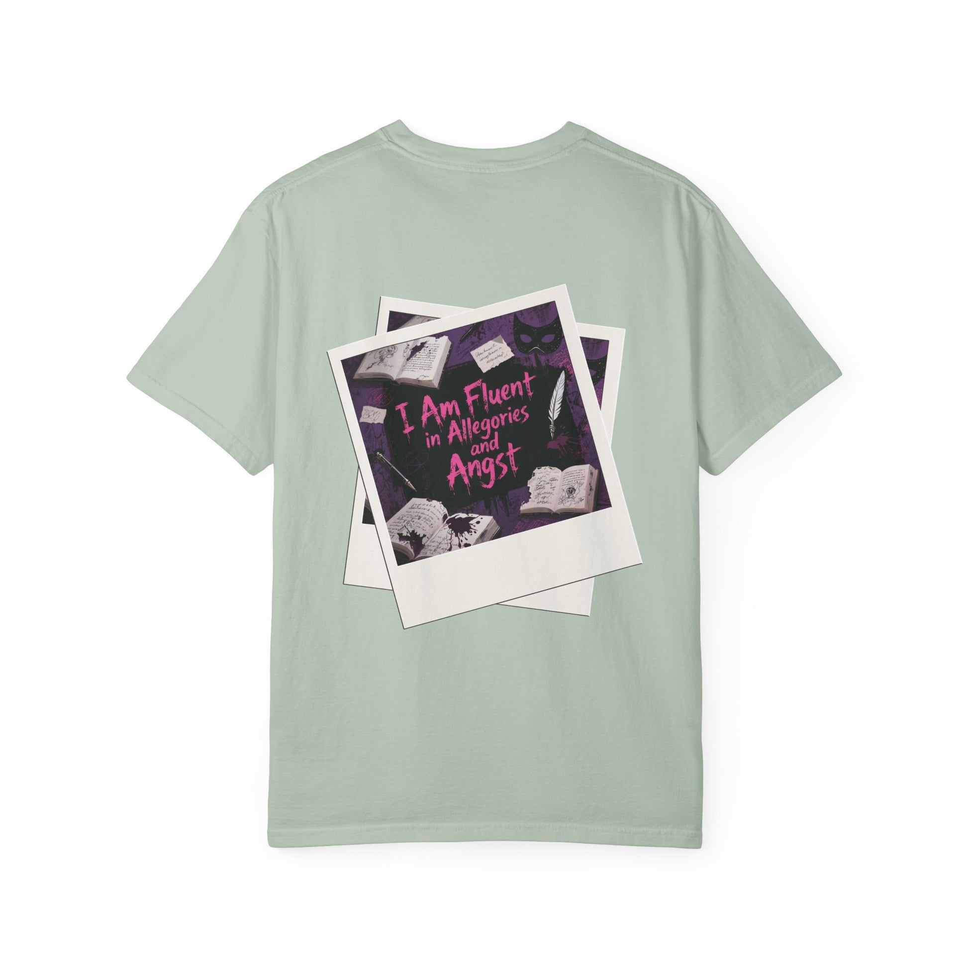 Emo in Every Chapter Shirt-  ELA Teacher Tee, Fluent in Allegories and Angst, English Teacher Shirt, Two-Sided Middle or High School Shirt