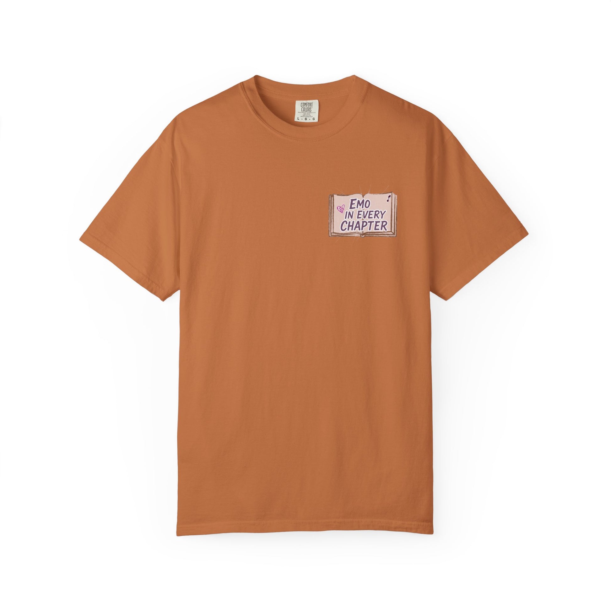 Emo in Every Chapter Shirt-  ELA Teacher Tee, Fluent in Allegories and Angst, English Teacher Shirt, Two-Sided Middle or High School Shirt