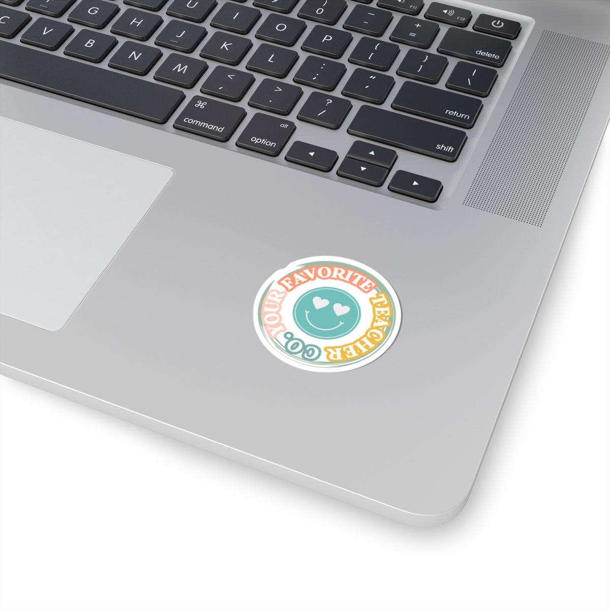 Your Favorite Teacher Co.” Heart - Eyes Smiley Teacher Appreciation Sticker