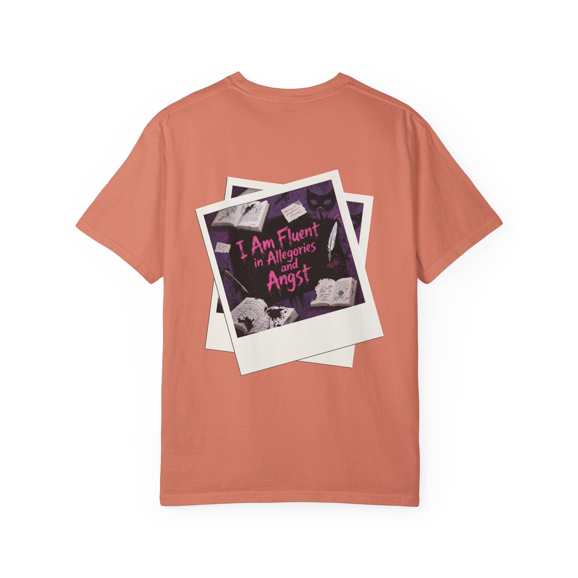 Emo in Every Chapter Shirt-  ELA Teacher Tee, Fluent in Allegories and Angst, English Teacher Shirt, Two-Sided Middle or High School Shirt