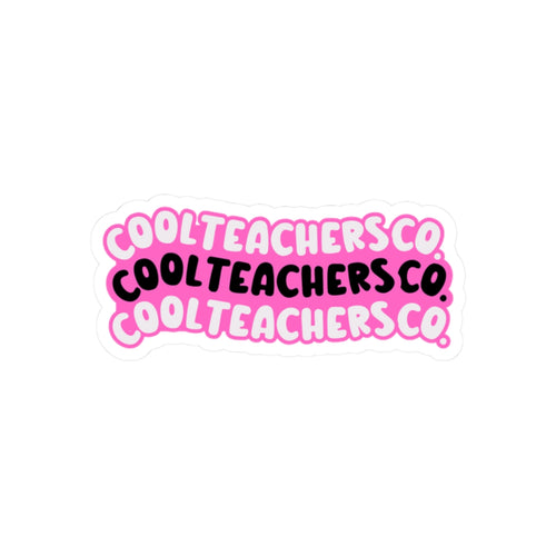 CoolTeachersCo Bubble Sticker — Pink Classroom Laptop Decal