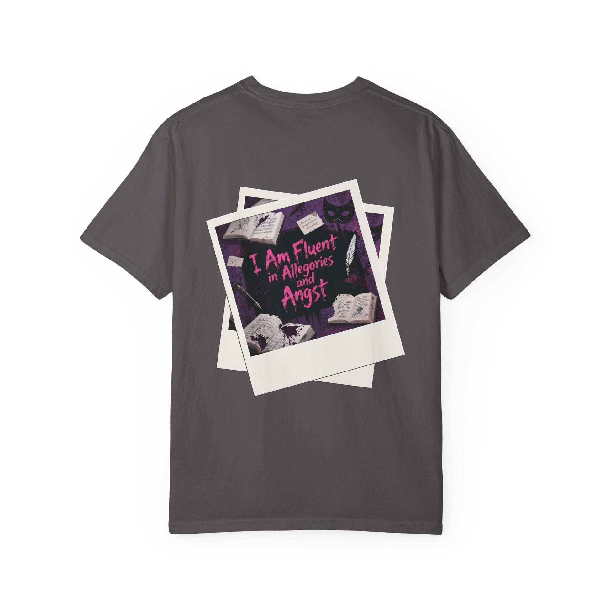 Emo in Every Chapter Shirt-  ELA Teacher Tee, Fluent in Allegories and Angst, English Teacher Shirt, Two-Sided Middle or High School Shirt