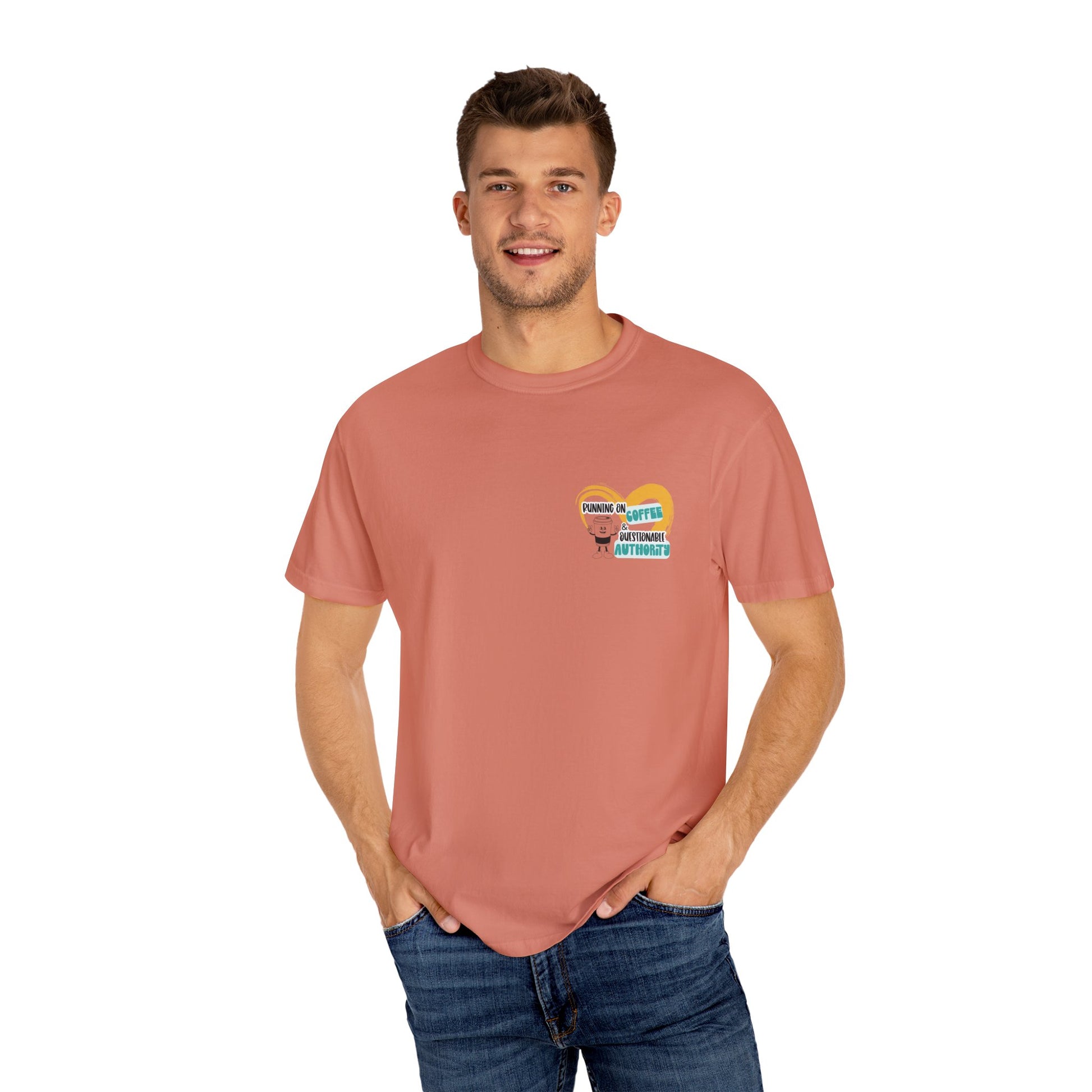 Running on Coffee and Questionable Authority Tee