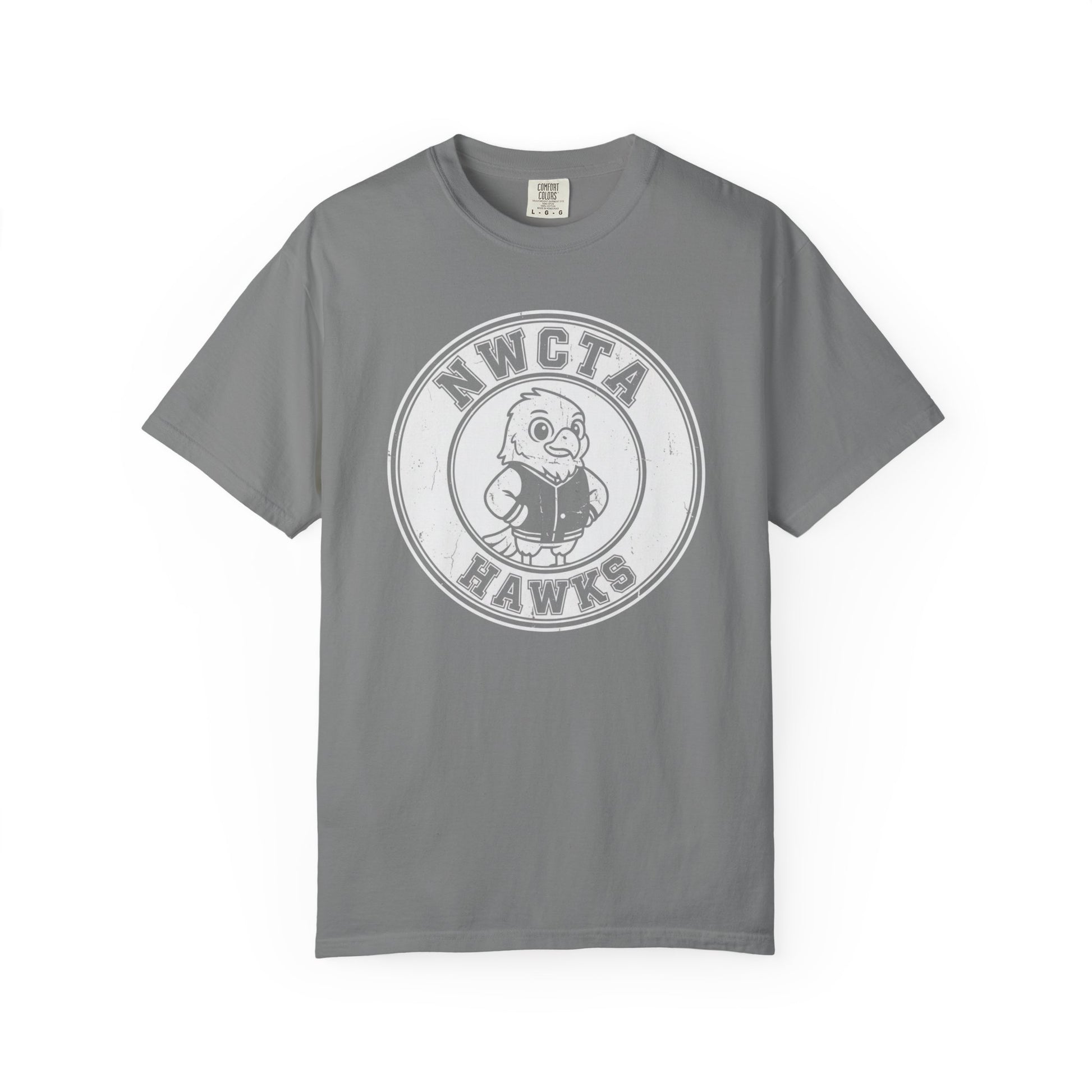 Vintage Style Large White Emblem NWCTA Hawk Tee – Comfort Colors