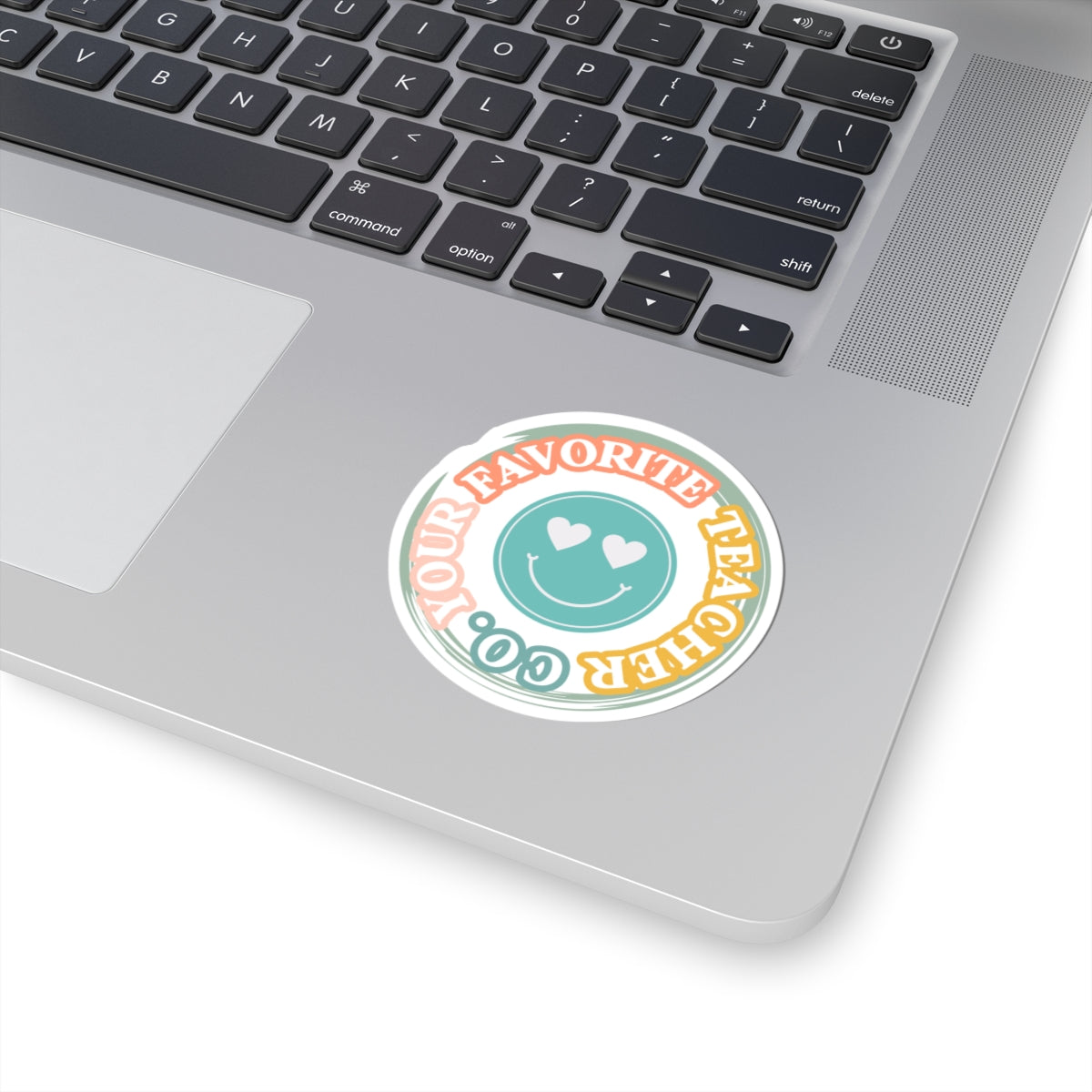 Your Favorite Teacher Co.” Heart - Eyes Smiley Teacher Appreciation Sticker