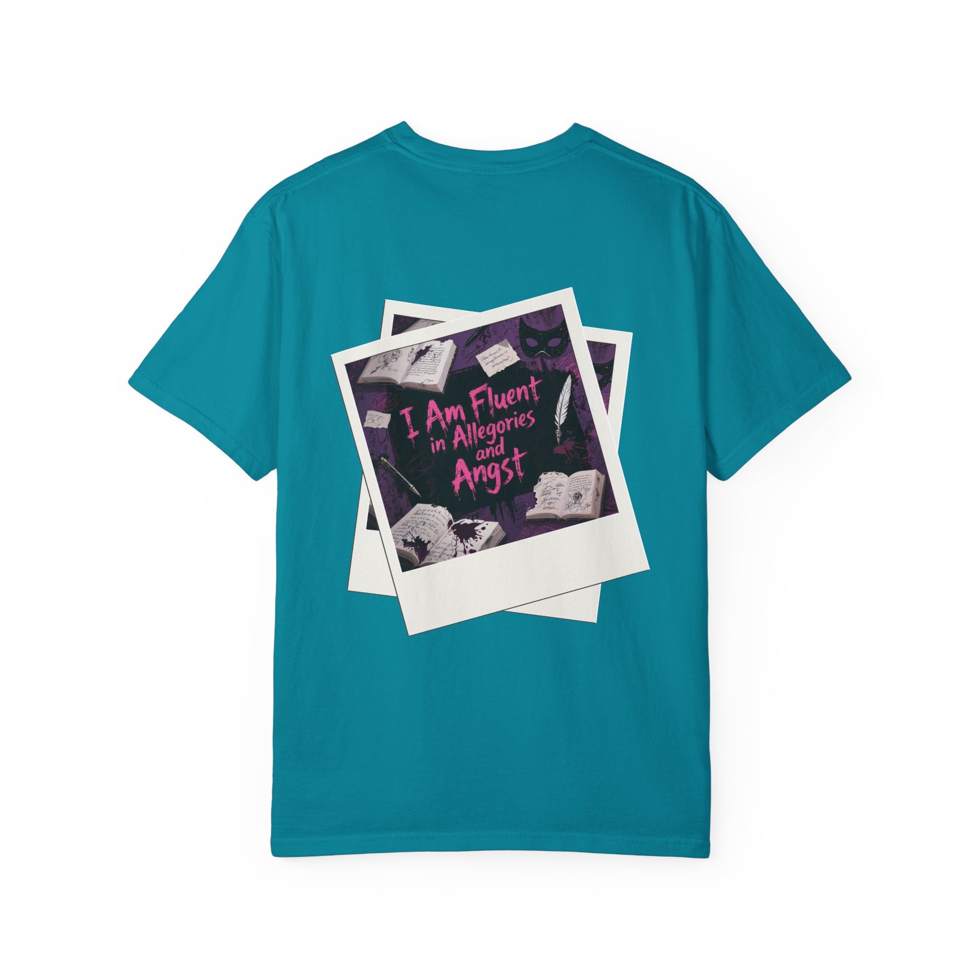 Emo in Every Chapter Shirt-  ELA Teacher Tee, Fluent in Allegories and Angst, English Teacher Shirt, Two-Sided Middle or High School Shirt