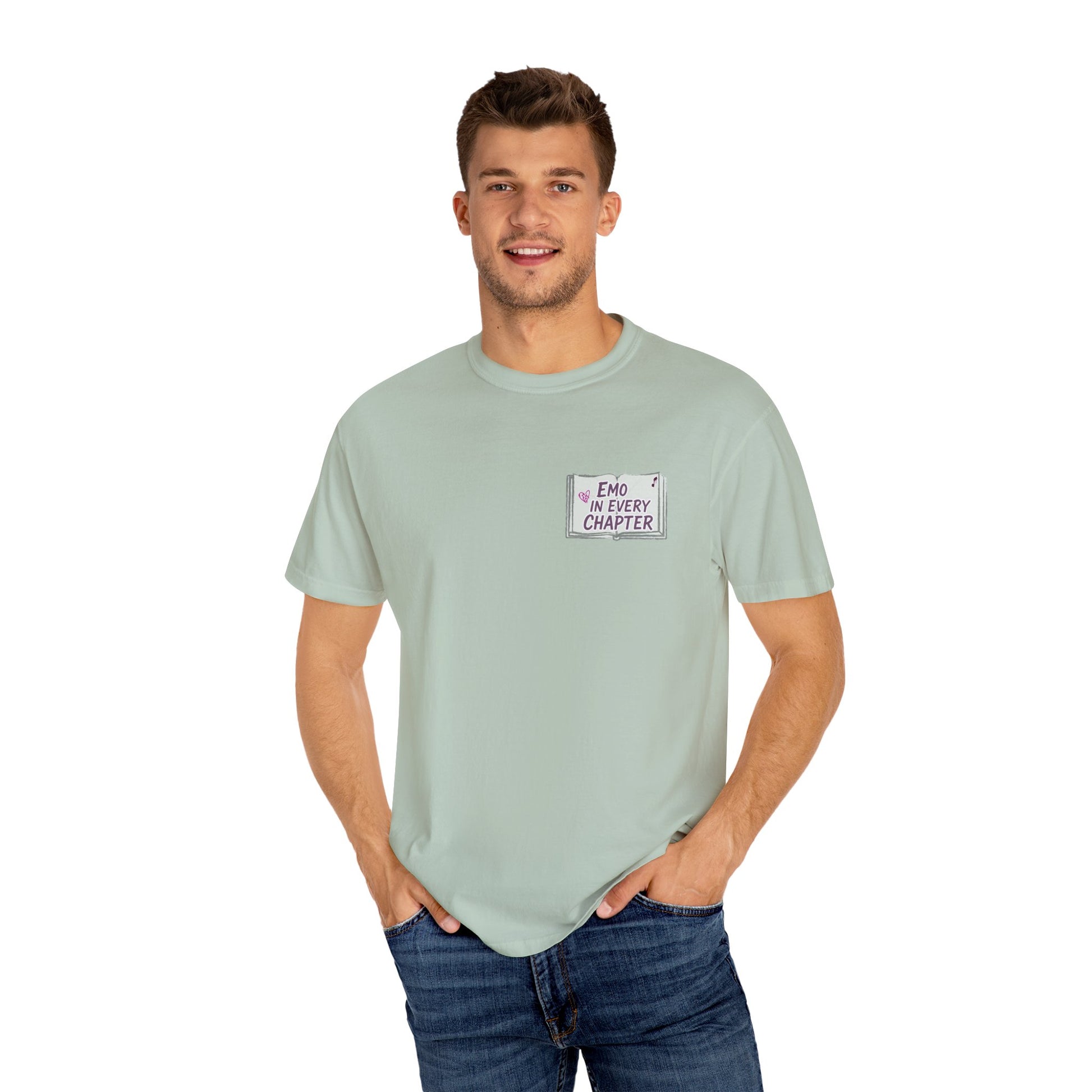 Emo in Every Chapter Shirt-  ELA Teacher Tee, Fluent in Allegories and Angst, English Teacher Shirt, Two-Sided Middle or High School Shirt