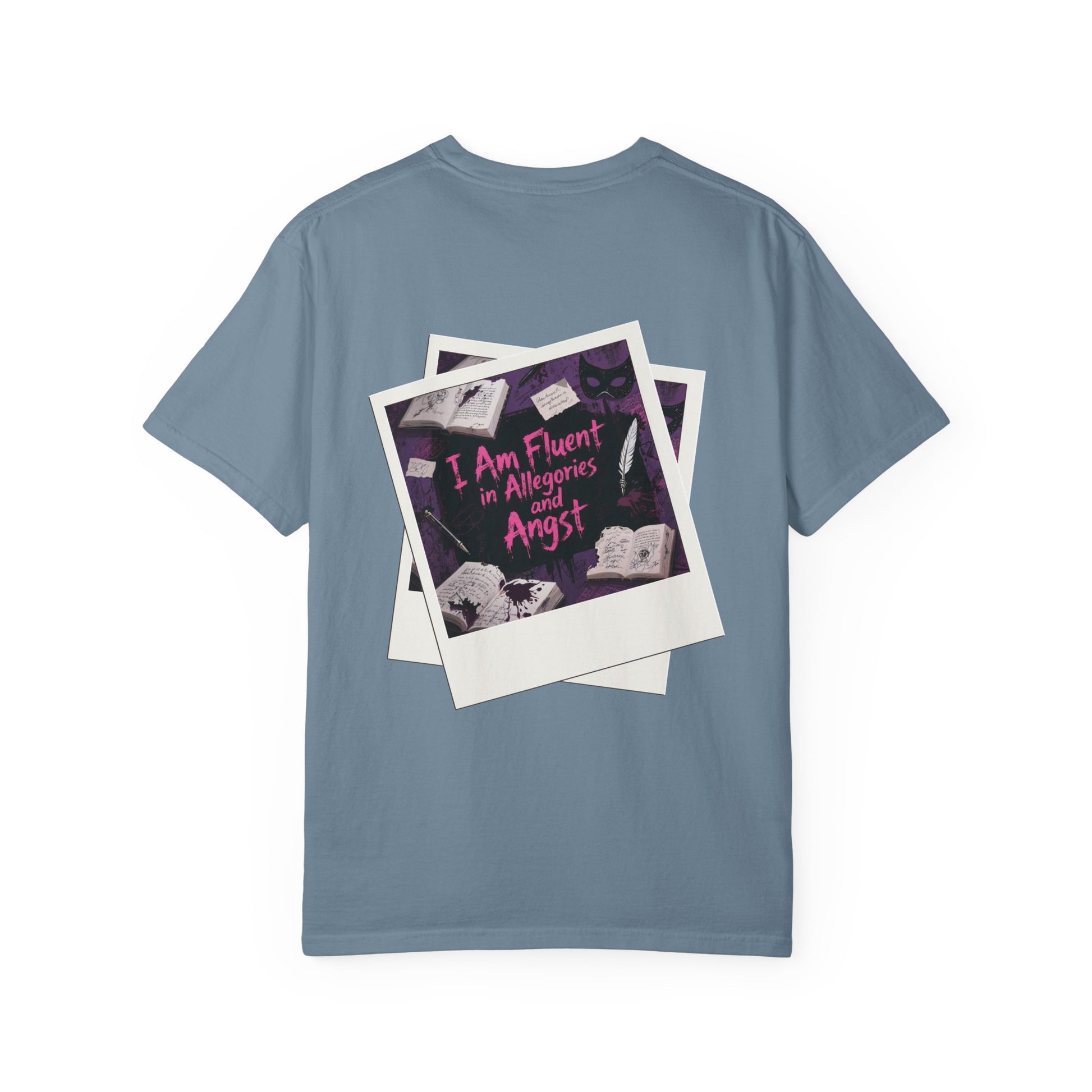 Emo in Every Chapter Shirt-  ELA Teacher Tee, Fluent in Allegories and Angst, English Teacher Shirt, Two-Sided Middle or High School Shirt