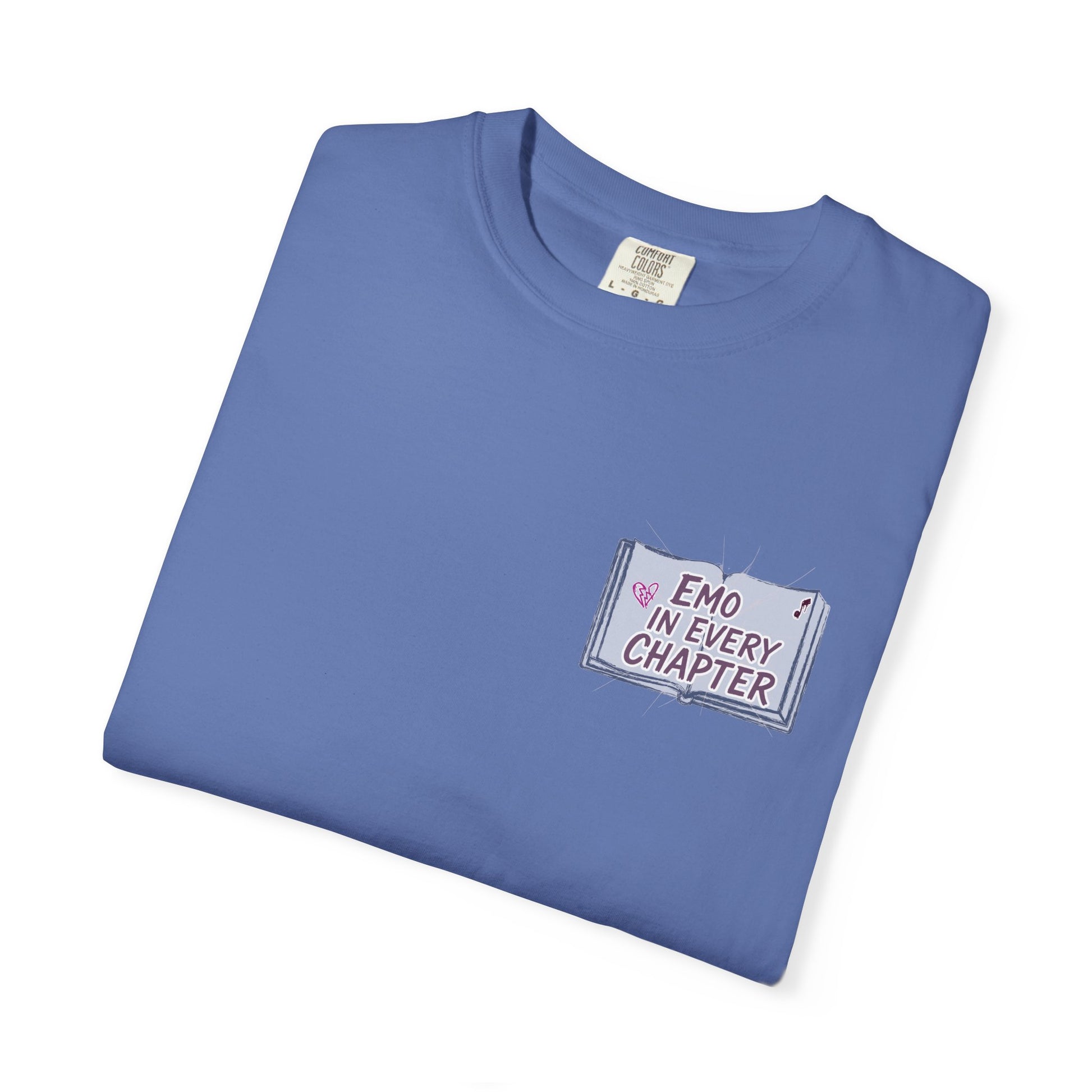 Emo in Every Chapter Shirt-  ELA Teacher Tee, Fluent in Allegories and Angst, English Teacher Shirt, Two-Sided Middle or High School Shirt