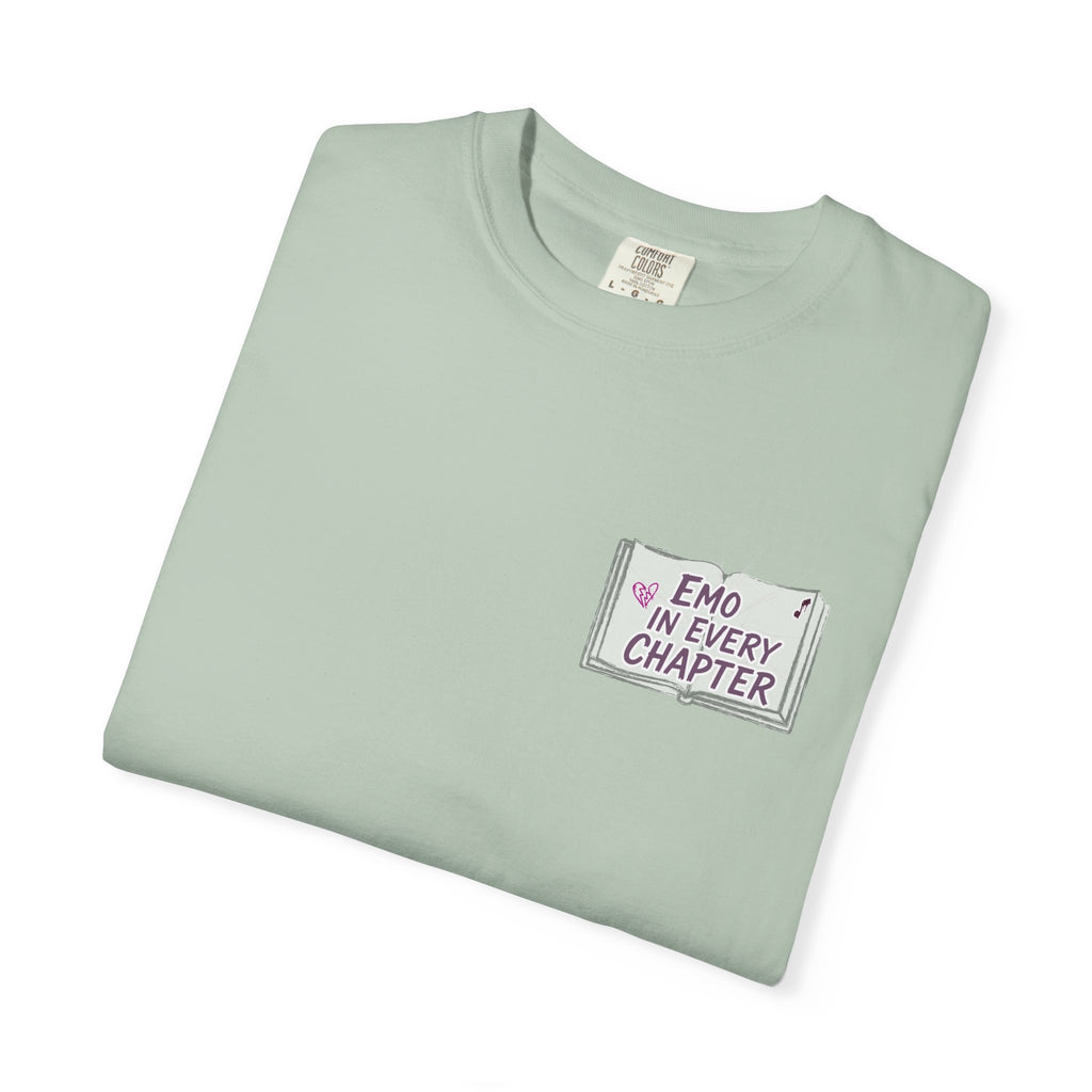 Emo in Every Chapter Shirt-  ELA Teacher Tee, Fluent in Allegories and Angst, English Teacher Shirt, Two-Sided Middle or High School Shirt