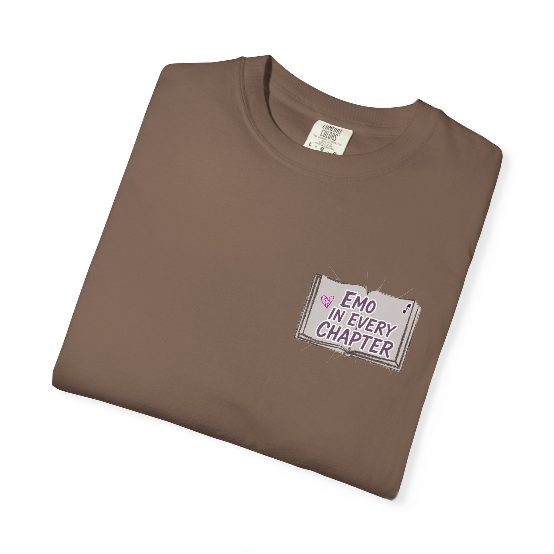 Emo in Every Chapter Shirt-  ELA Teacher Tee, Fluent in Allegories and Angst, English Teacher Shirt, Two-Sided Middle or High School Shirt