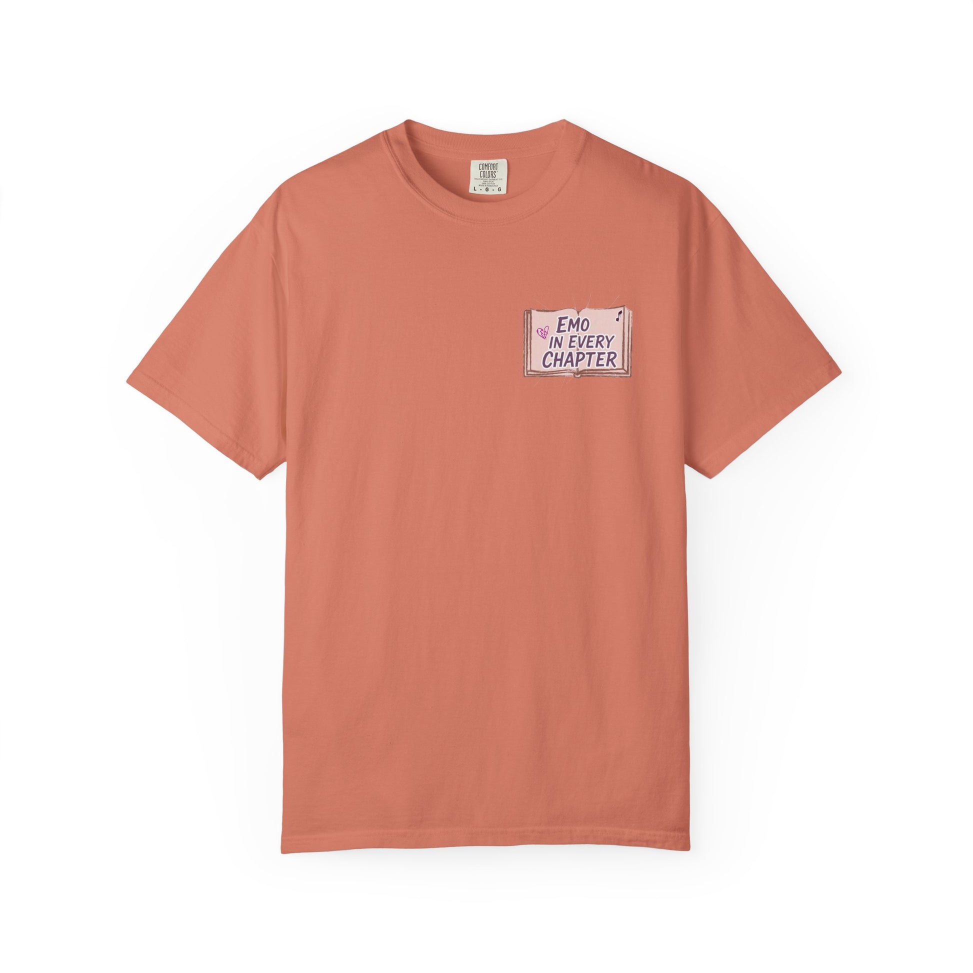 Emo in Every Chapter Shirt-  ELA Teacher Tee, Fluent in Allegories and Angst, English Teacher Shirt, Two-Sided Middle or High School Shirt