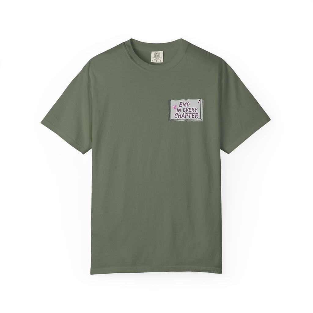 Emo in Every Chapter Shirt-  ELA Teacher Tee, Fluent in Allegories and Angst, English Teacher Shirt, Two-Sided Middle or High School Shirt