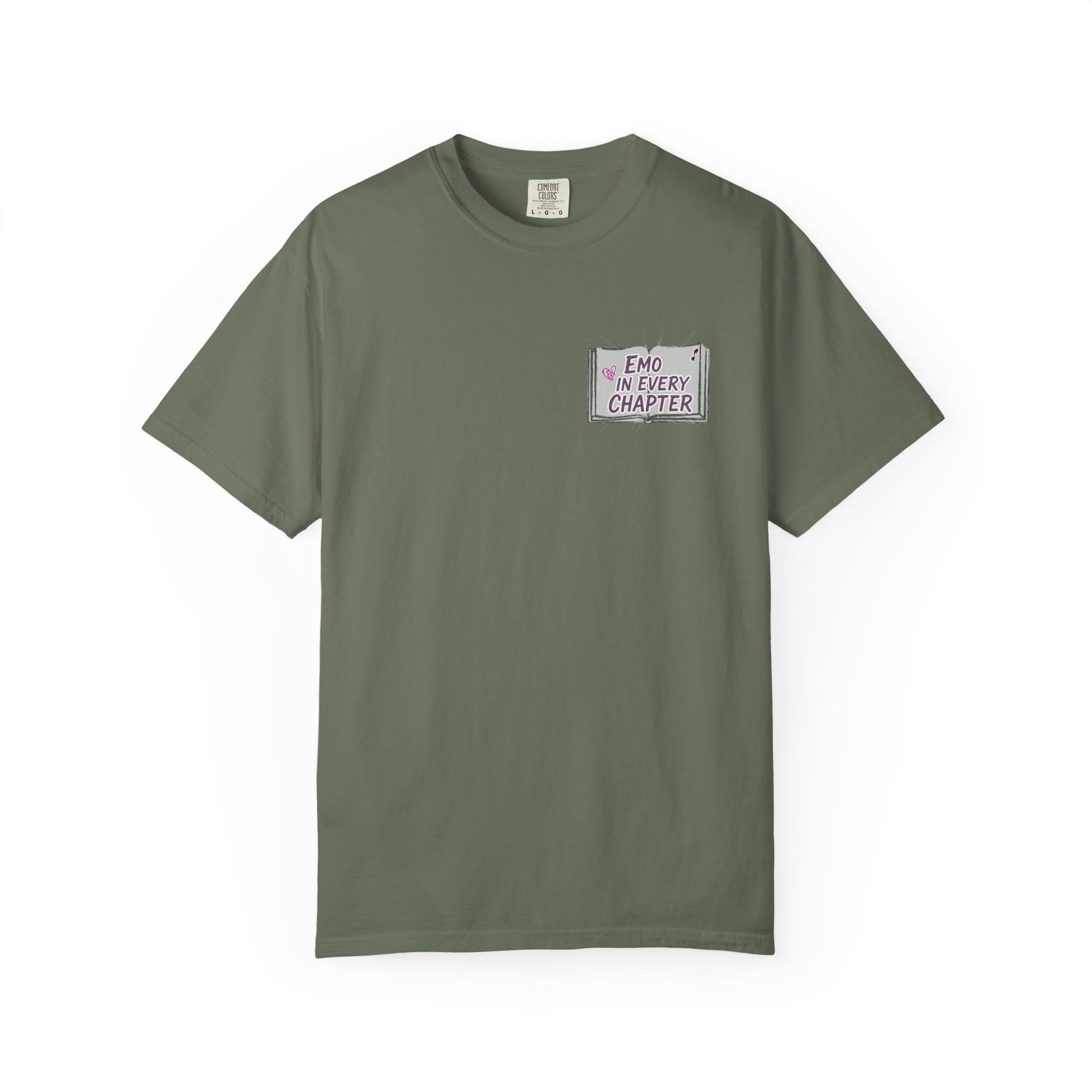 Emo in Every Chapter Shirt-  ELA Teacher Tee, Fluent in Allegories and Angst, English Teacher Shirt, Two-Sided Middle or High School Shirt