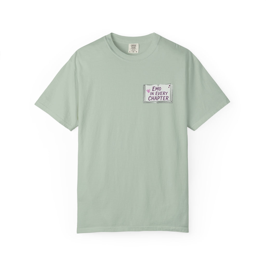 Emo in Every Chapter Shirt-  ELA Teacher Tee, Fluent in Allegories and Angst, English Teacher Shirt, Two-Sided Middle or High School Shirt