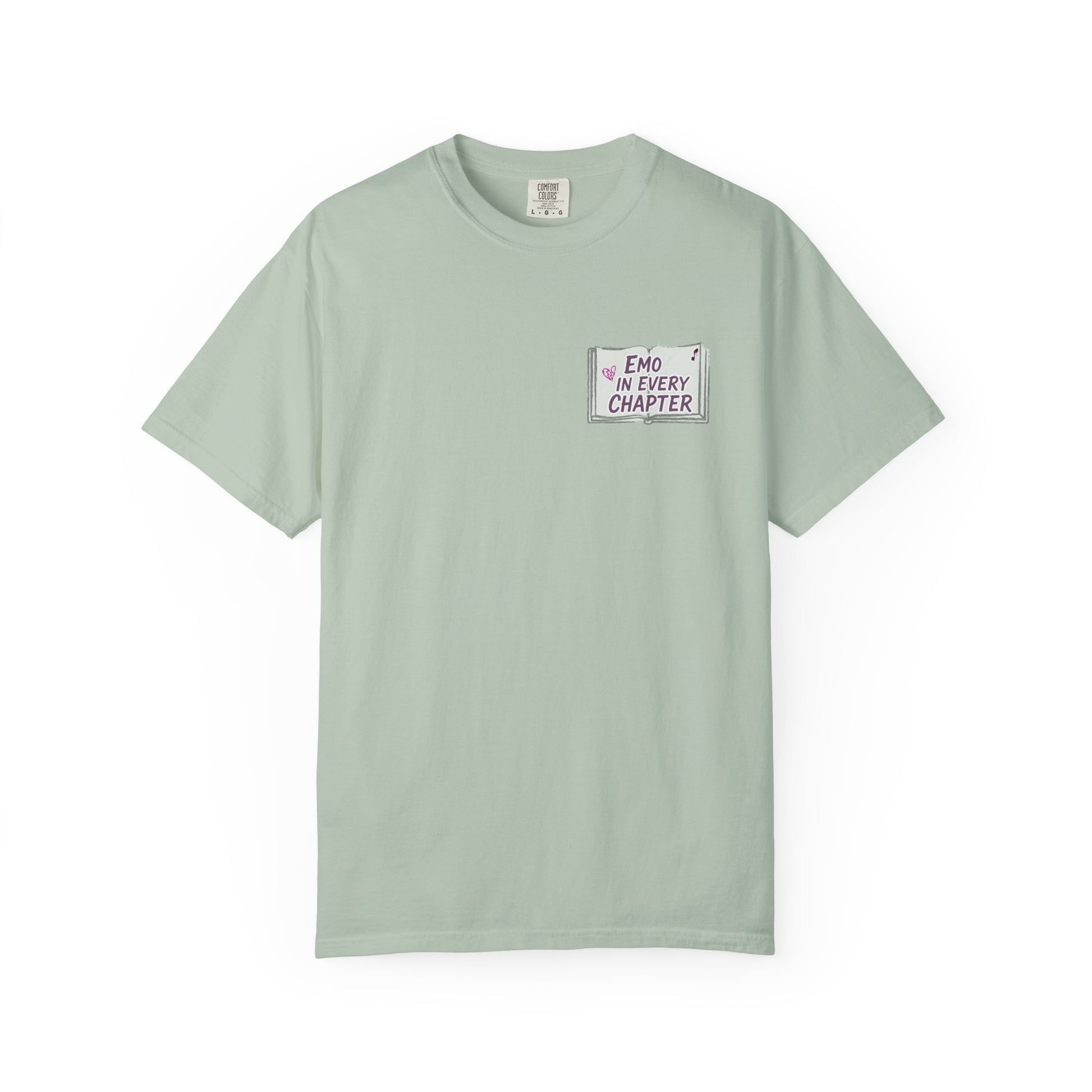 Emo in Every Chapter Shirt-  ELA Teacher Tee, Fluent in Allegories and Angst, English Teacher Shirt, Two-Sided Middle or High School Shirt
