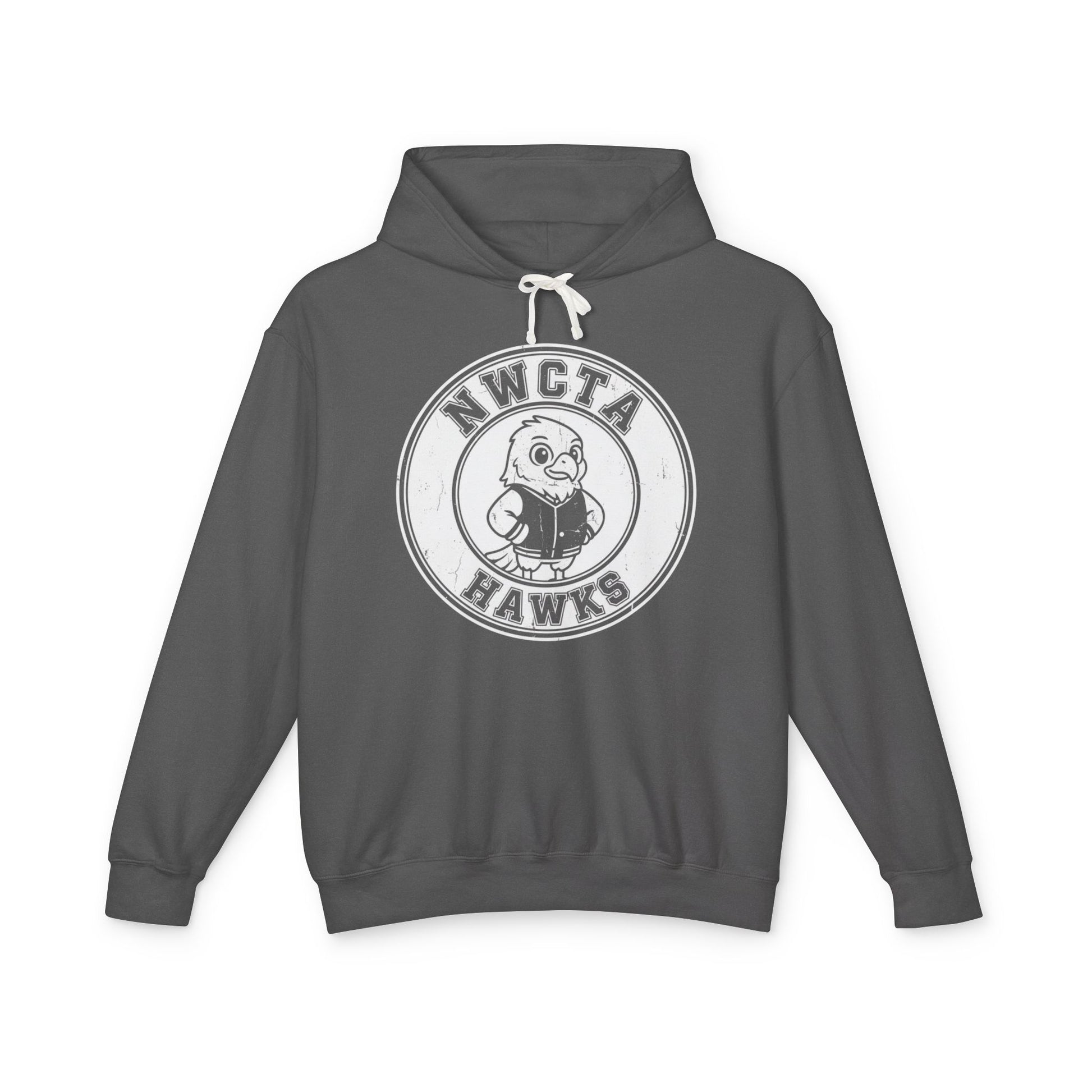 Vintage Style White Emblem NWCTA Hawk Lightweight Hoodie – Comfort Colors