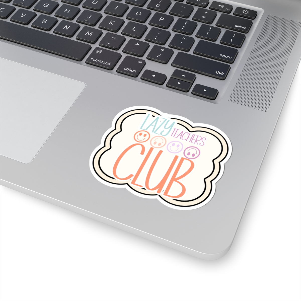 Lazy Teachers Club Sticker — Cute Pastel Teacher Laptop Decal
