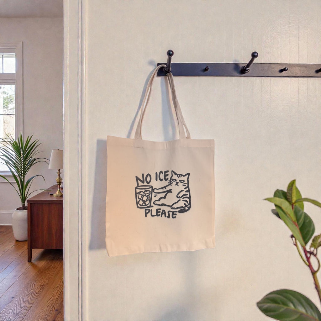 NO ICE PLEASE CAT | Cotton Canvas Tote