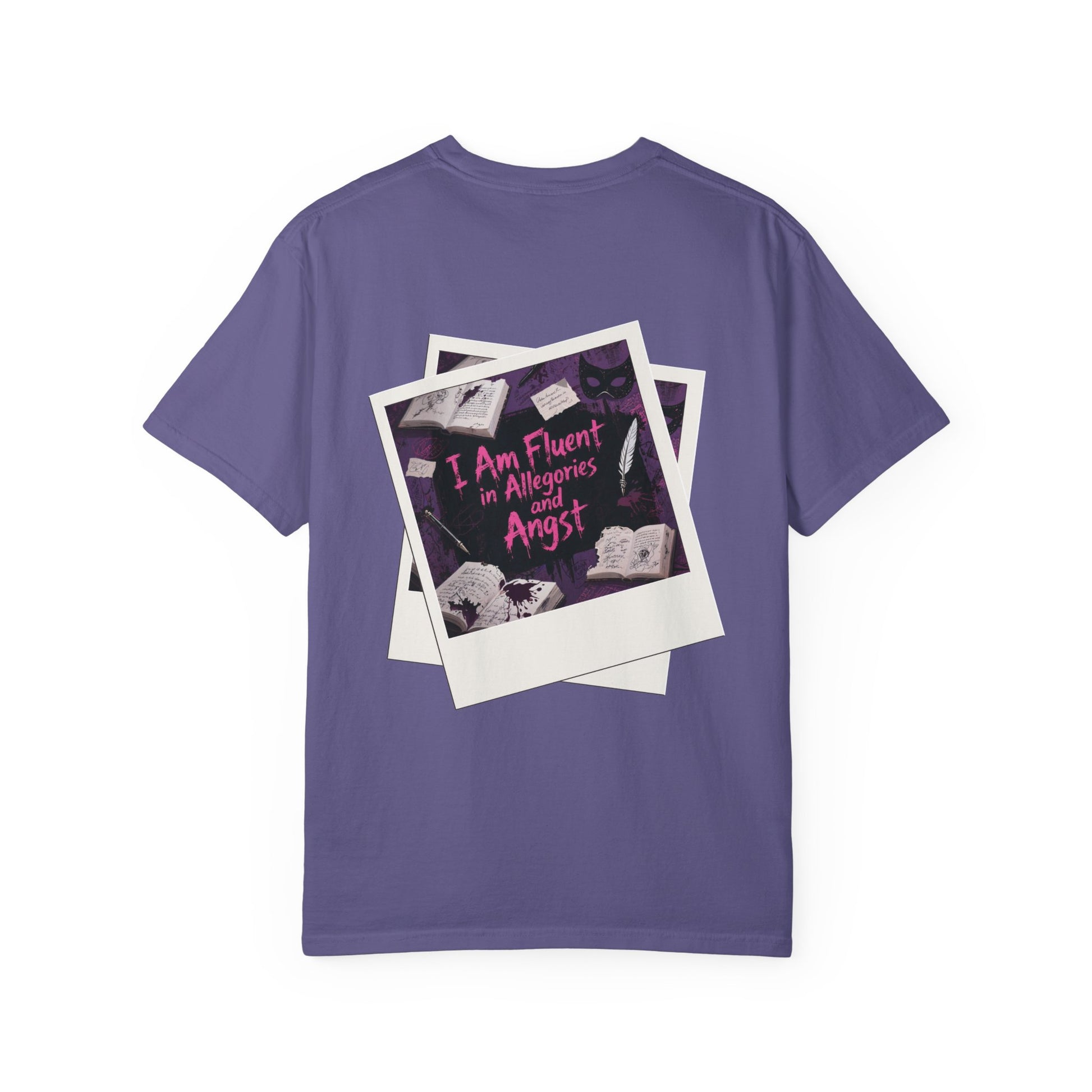 Emo in Every Chapter Shirt-  ELA Teacher Tee, Fluent in Allegories and Angst, English Teacher Shirt, Two-Sided Middle or High School Shirt