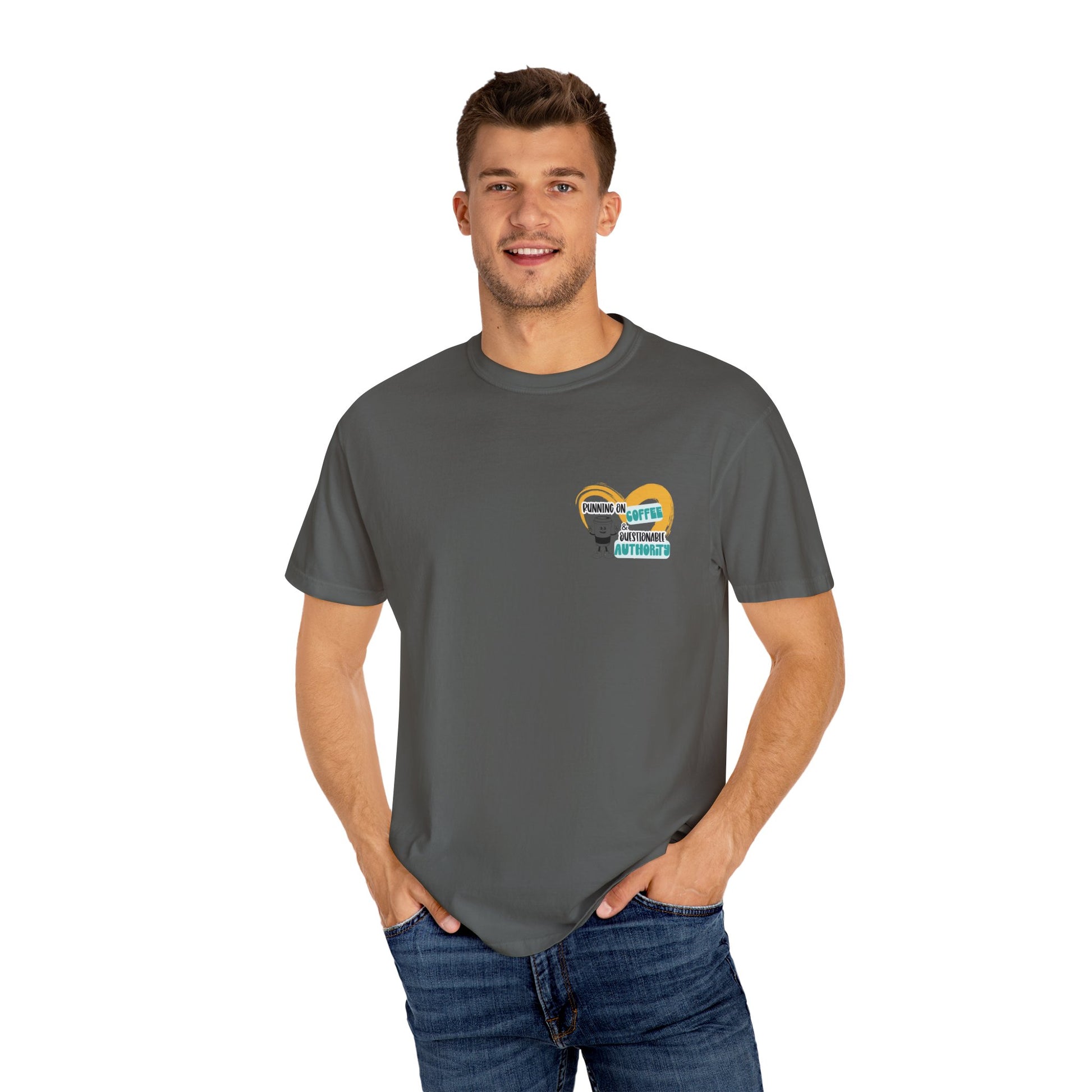 Running on Coffee and Questionable Authority Tee