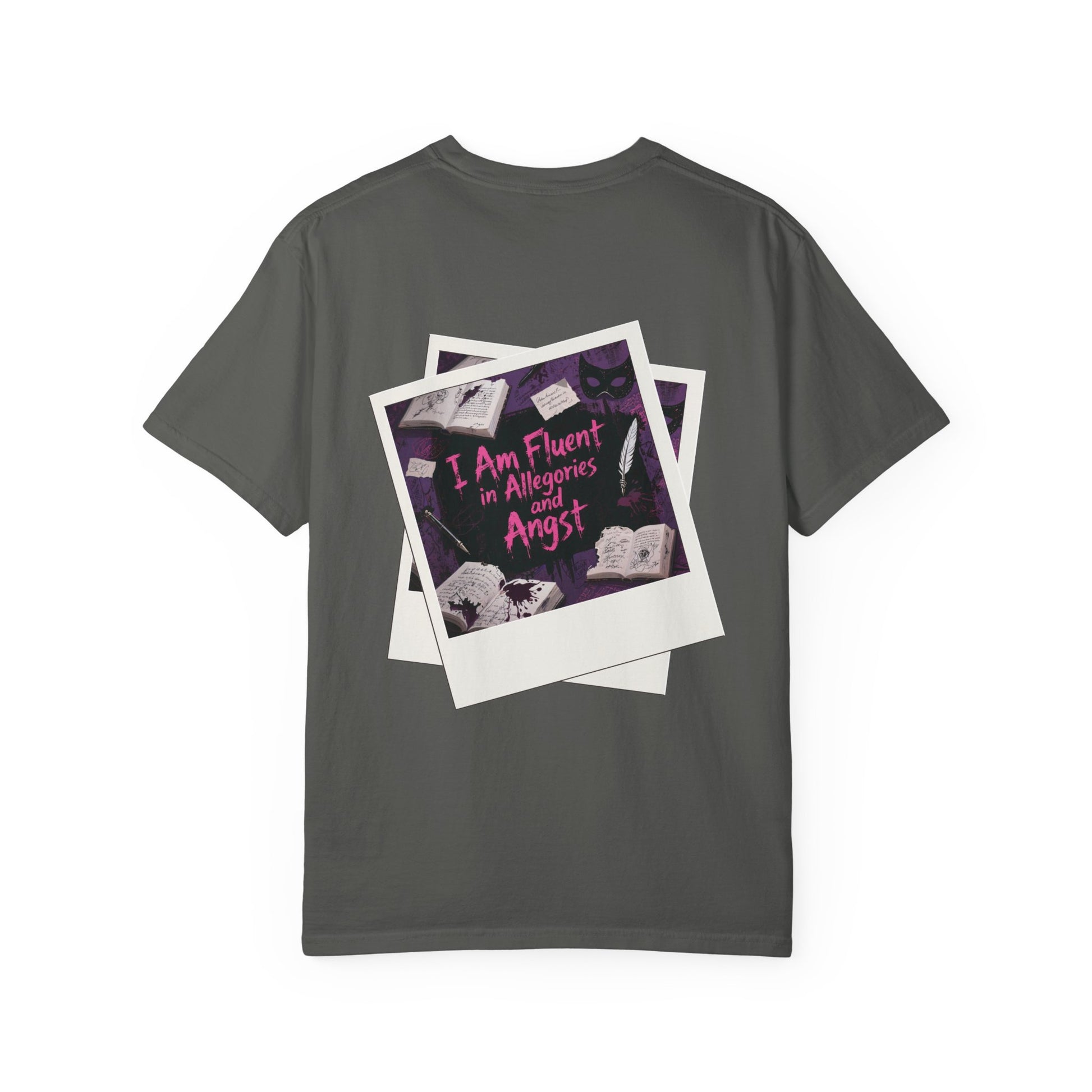 Emo in Every Chapter Shirt-  ELA Teacher Tee, Fluent in Allegories and Angst, English Teacher Shirt, Two-Sided Middle or High School Shirt