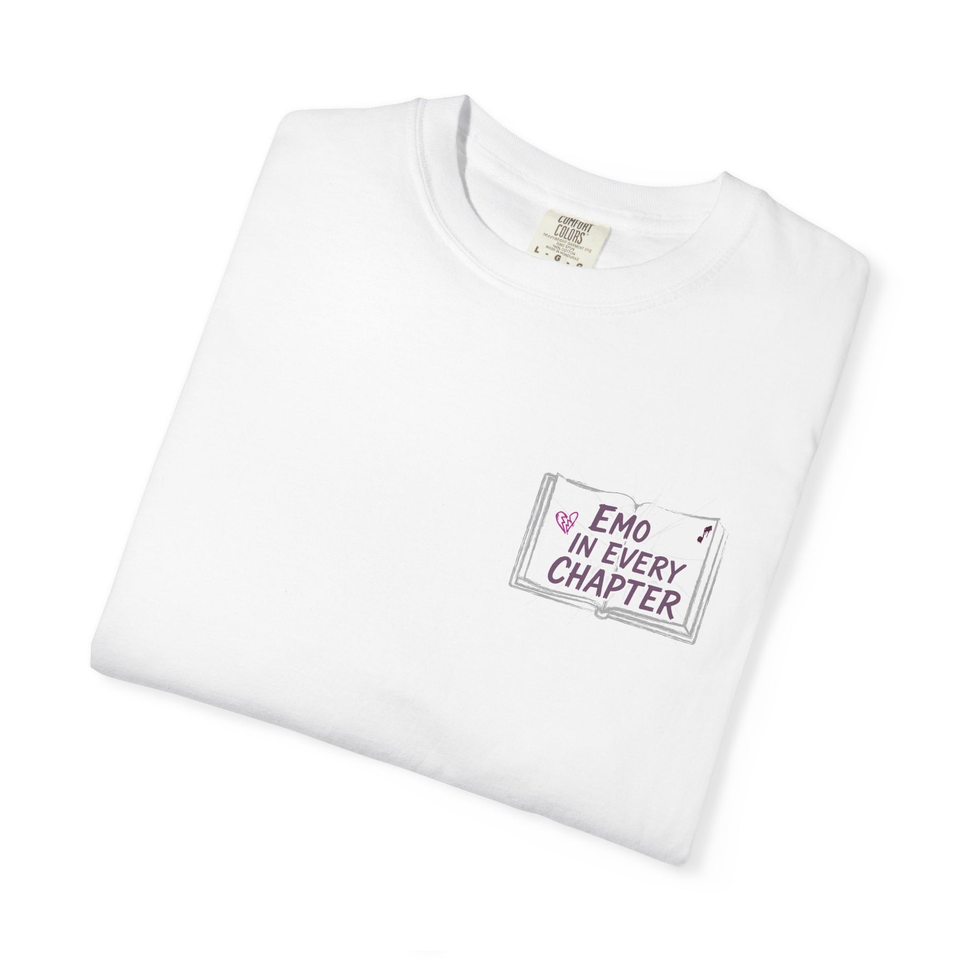 Emo in Every Chapter Shirt-  ELA Teacher Tee, Fluent in Allegories and Angst, English Teacher Shirt, Two-Sided Middle or High School Shirt