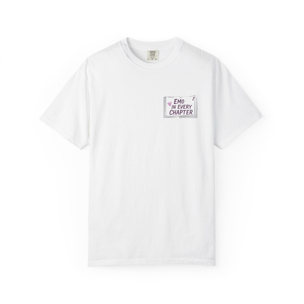 Emo in Every Chapter Shirt-  ELA Teacher Tee, Fluent in Allegories and Angst, English Teacher Shirt, Two-Sided Middle or High School Shirt
