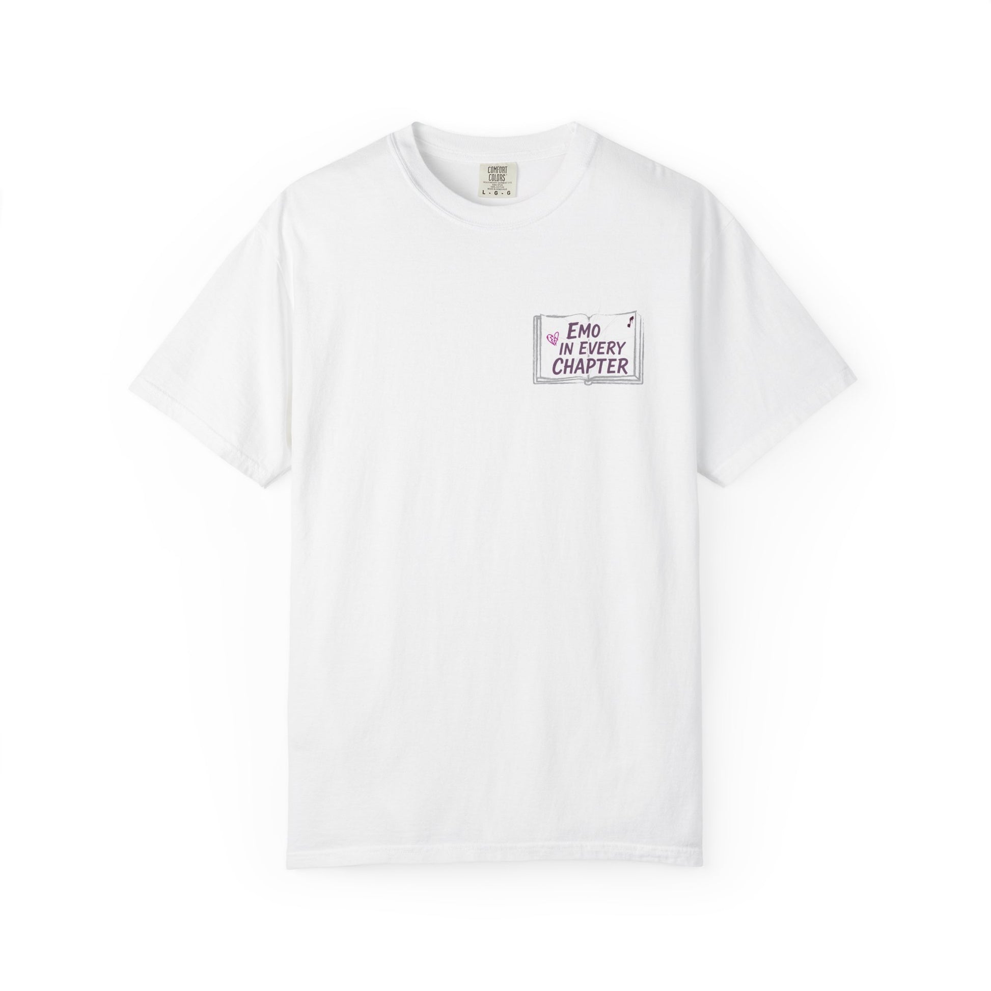 Emo in Every Chapter Shirt-  ELA Teacher Tee, Fluent in Allegories and Angst, English Teacher Shirt, Two-Sided Middle or High School Shirt