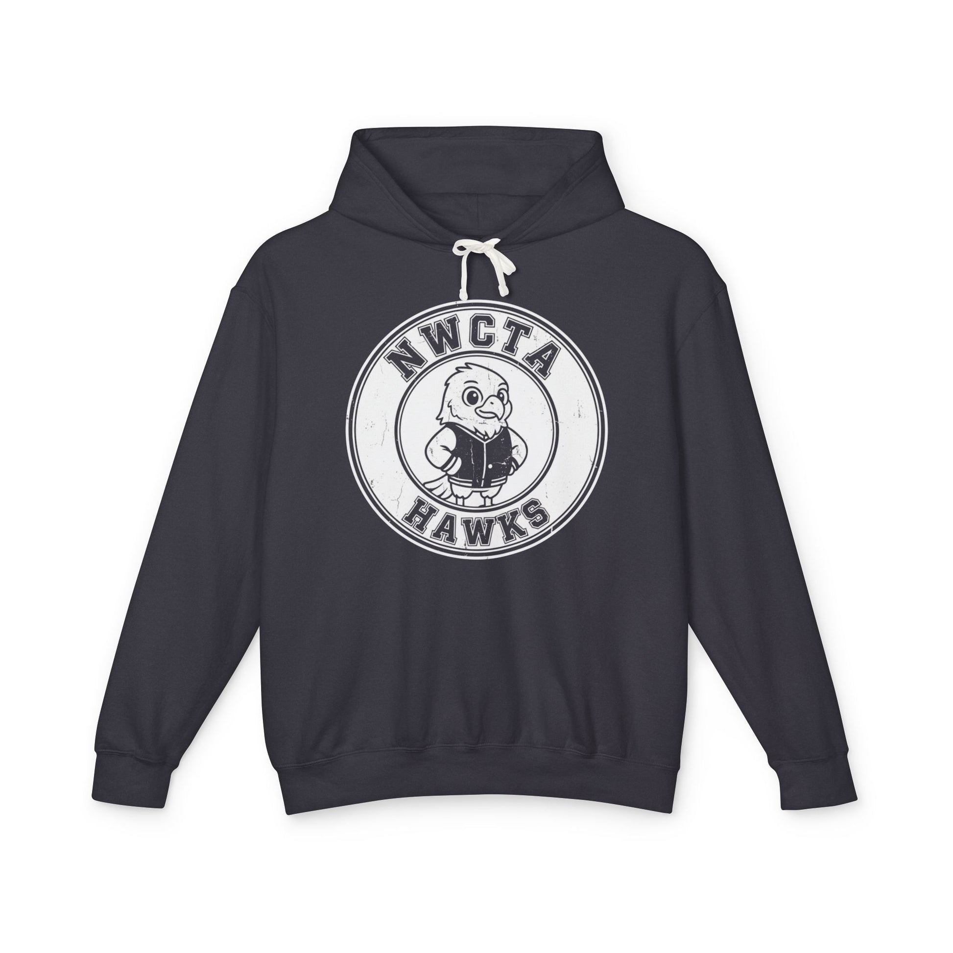 Vintage Style White Emblem NWCTA Hawk Lightweight Hoodie – Comfort Colors