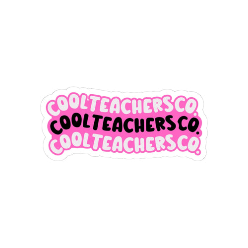 CoolTeachersCo Bubble Sticker — Pink Classroom Laptop Decal