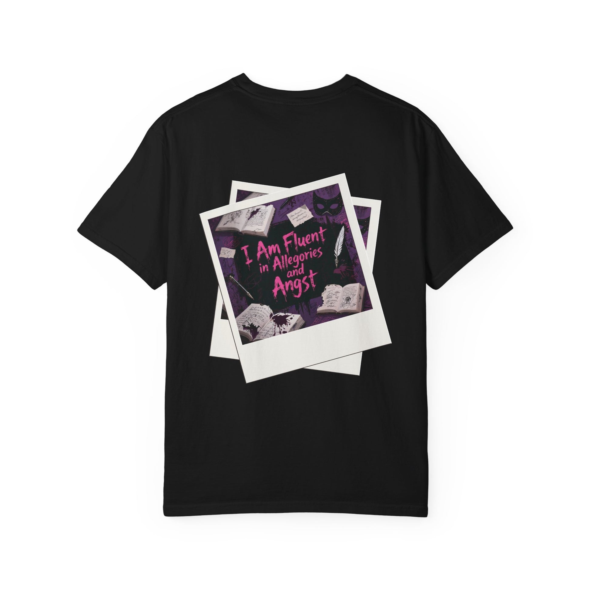 Emo in Every Chapter Shirt-  ELA Teacher Tee, Fluent in Allegories and Angst, English Teacher Shirt, Two-Sided Middle or High School Shirt