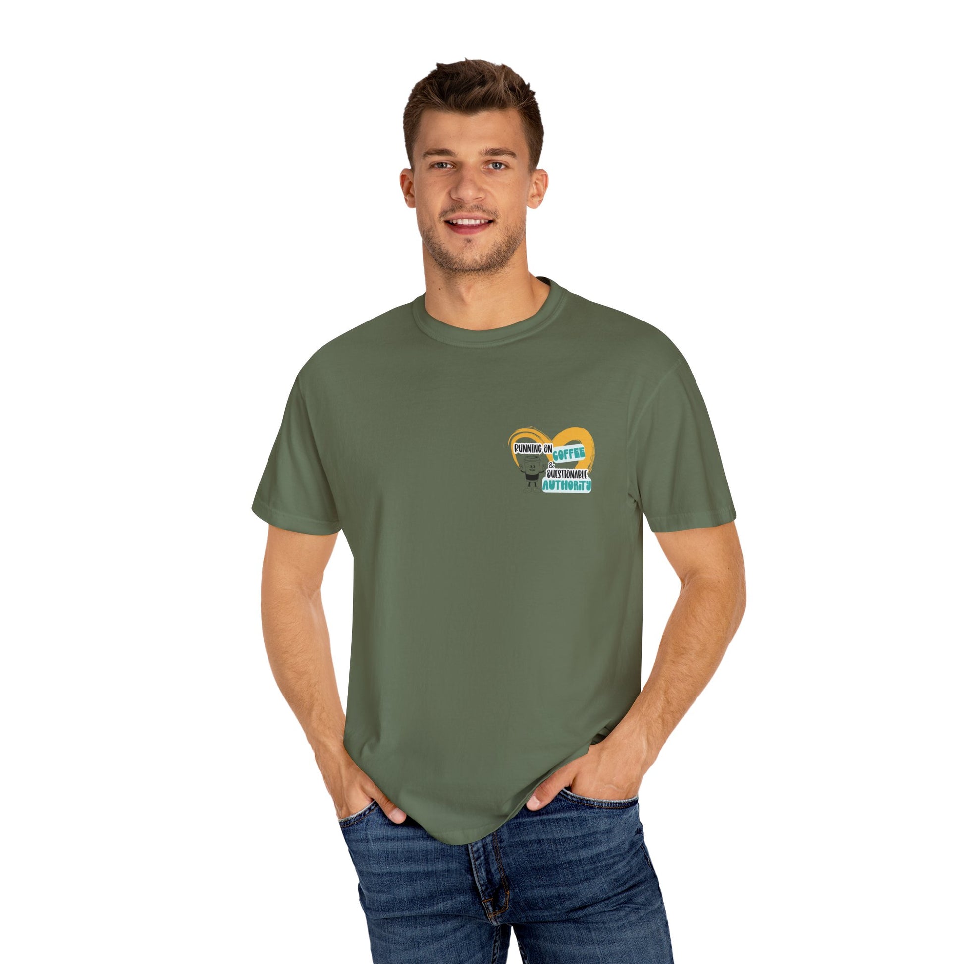 Running on Coffee and Questionable Authority Tee