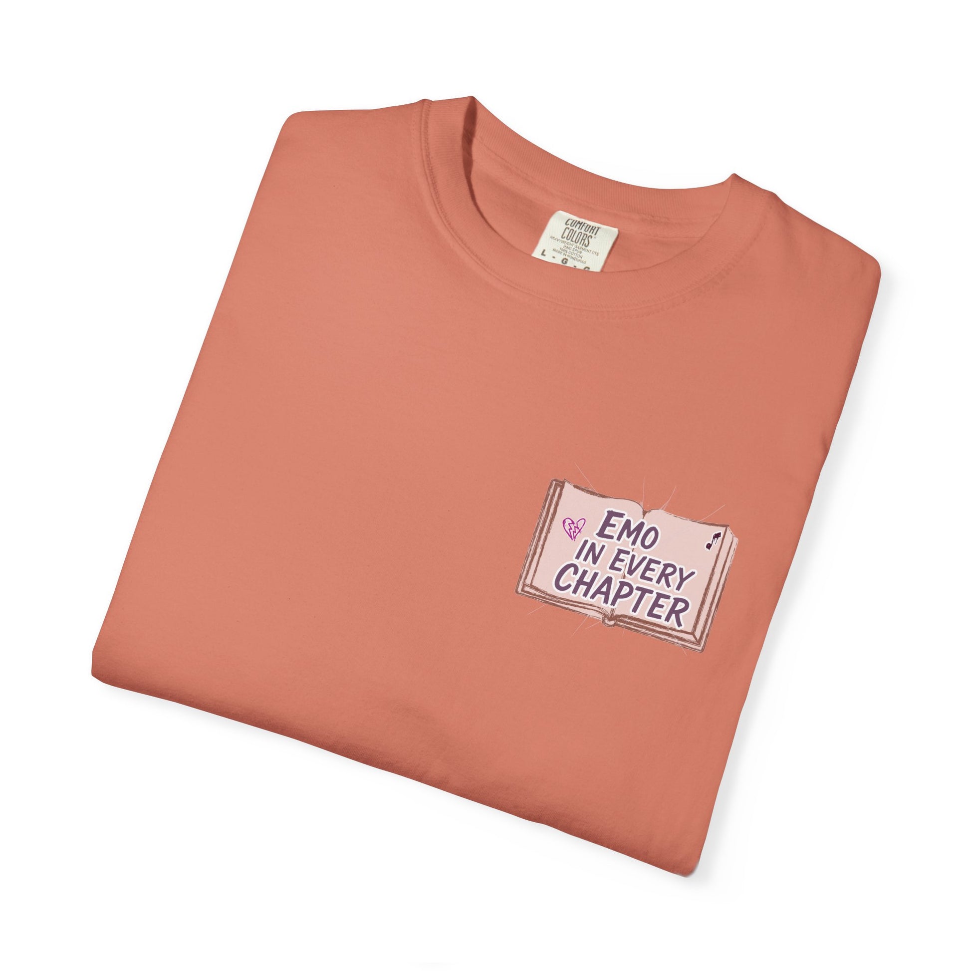 Emo in Every Chapter Shirt-  ELA Teacher Tee, Fluent in Allegories and Angst, English Teacher Shirt, Two-Sided Middle or High School Shirt