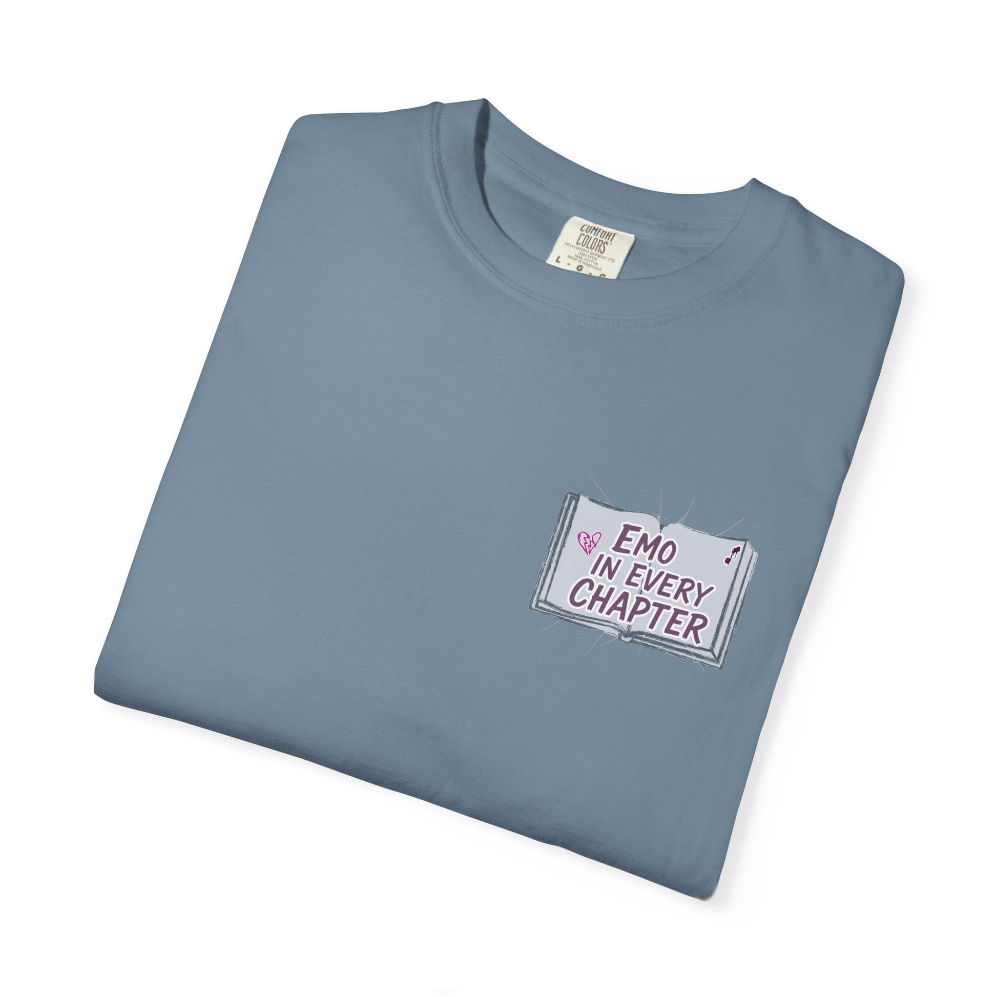 Emo in Every Chapter Shirt-  ELA Teacher Tee, Fluent in Allegories and Angst, English Teacher Shirt, Two-Sided Middle or High School Shirt