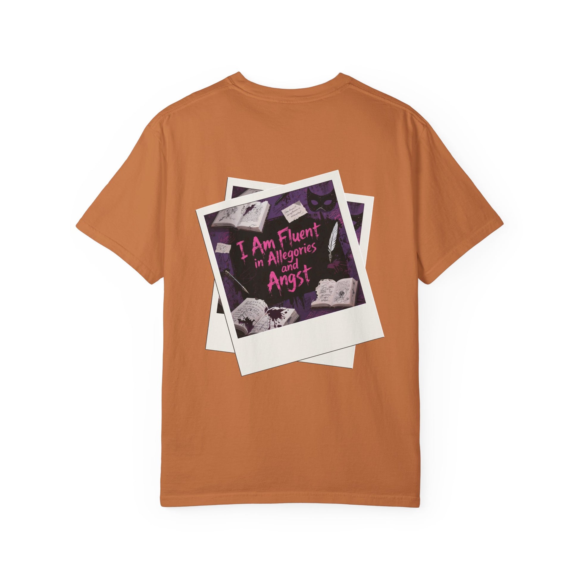 Emo in Every Chapter Shirt-  ELA Teacher Tee, Fluent in Allegories and Angst, English Teacher Shirt, Two-Sided Middle or High School Shirt