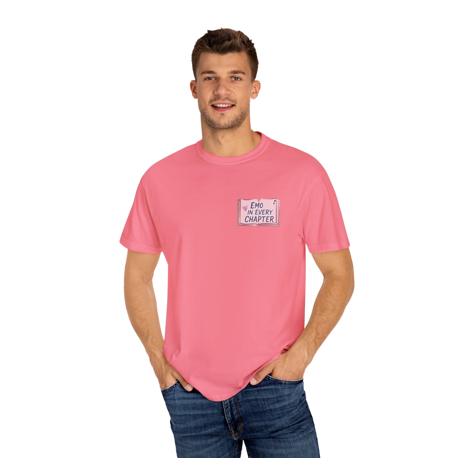 Emo in Every Chapter Shirt-  ELA Teacher Tee, Fluent in Allegories and Angst, English Teacher Shirt, Two-Sided Middle or High School Shirt