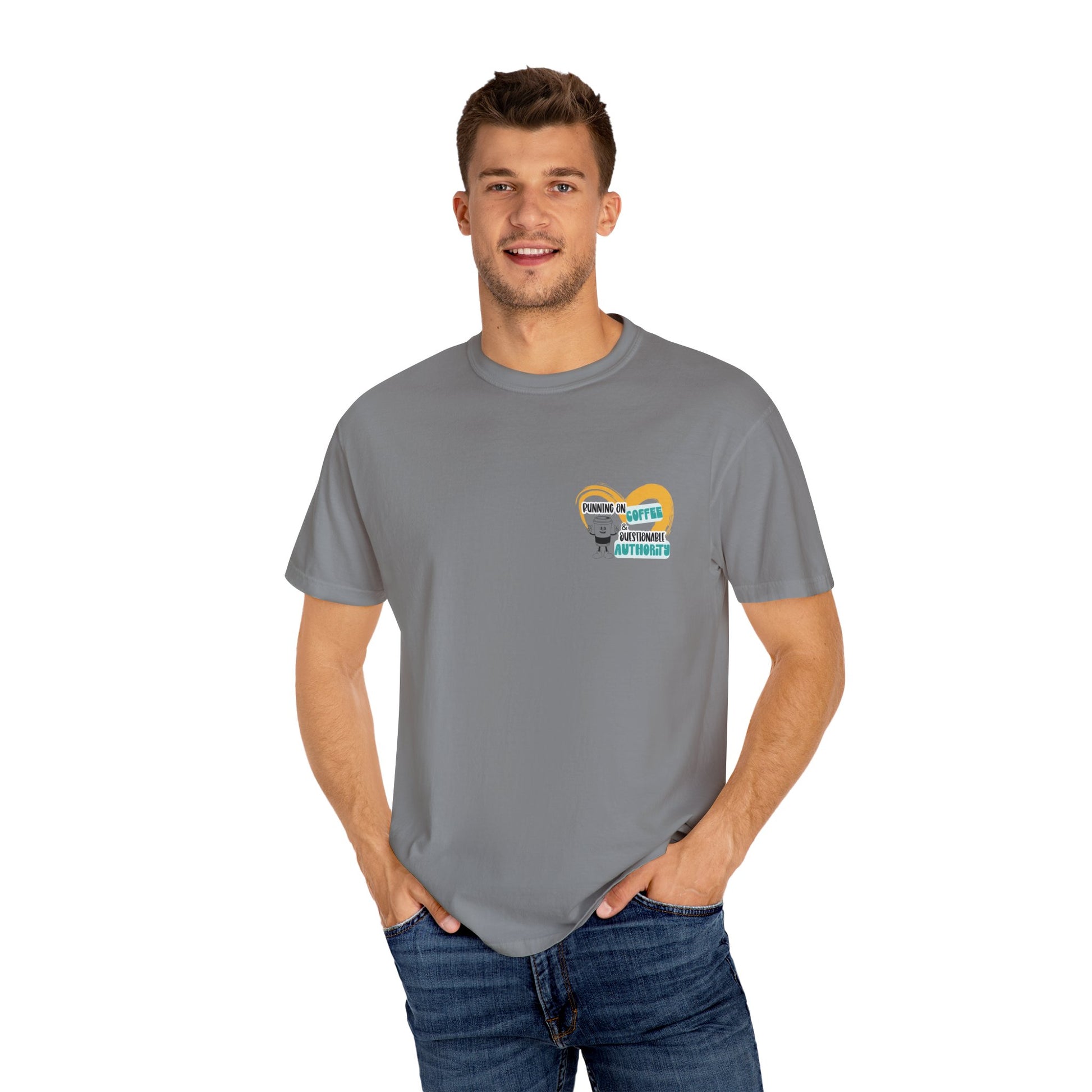 Running on Coffee and Questionable Authority Tee