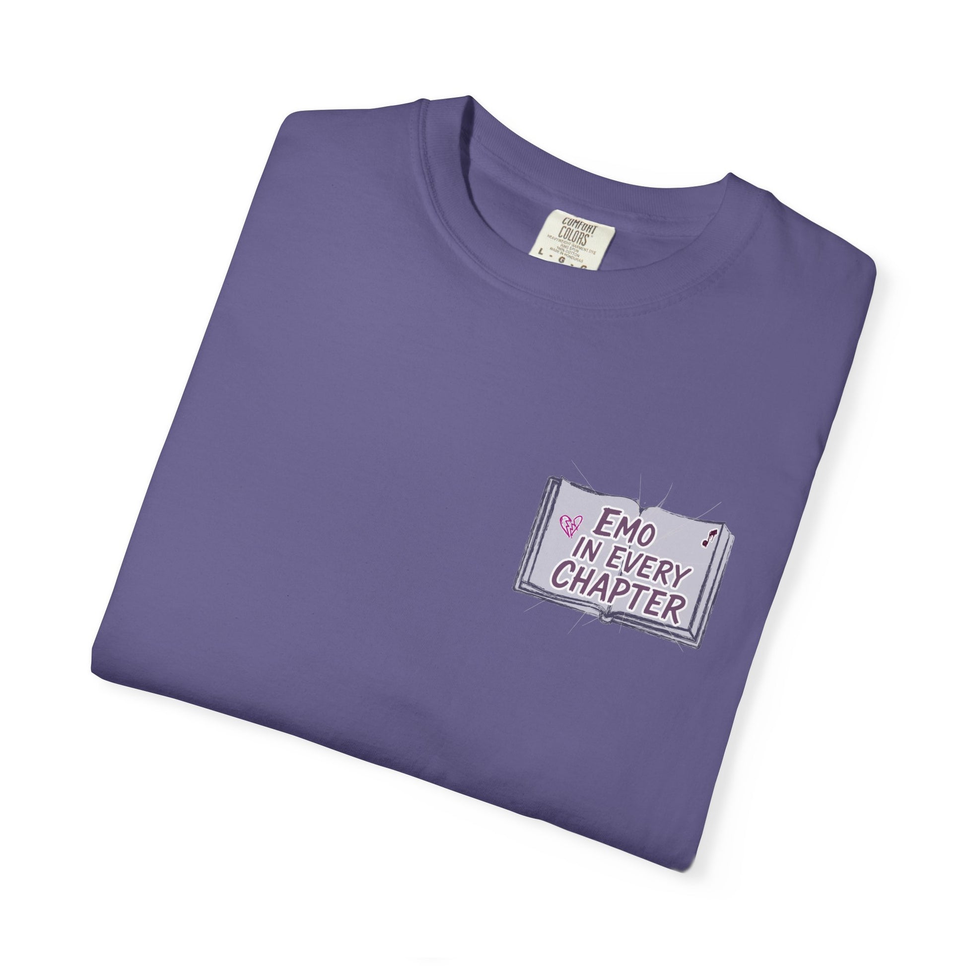 Emo in Every Chapter Shirt-  ELA Teacher Tee, Fluent in Allegories and Angst, English Teacher Shirt, Two-Sided Middle or High School Shirt
