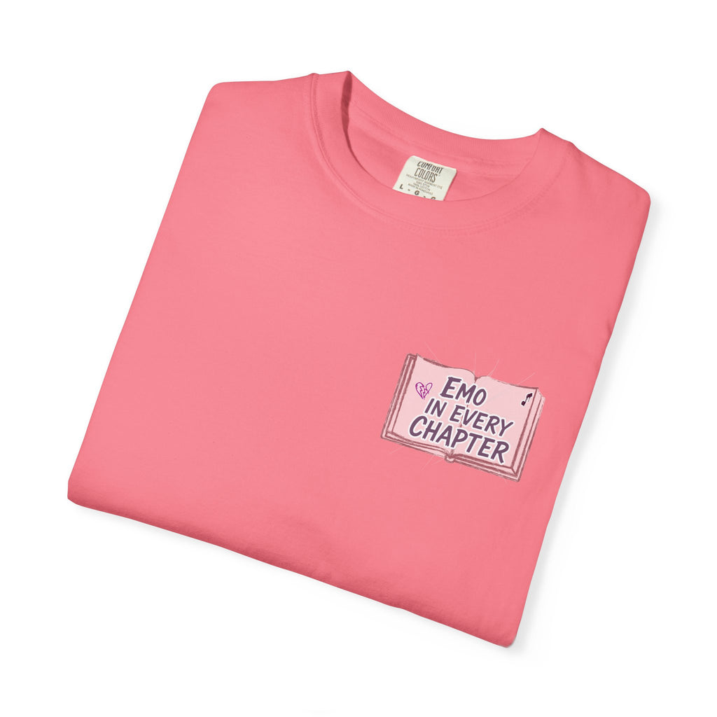 Emo in Every Chapter Shirt-  ELA Teacher Tee, Fluent in Allegories and Angst, English Teacher Shirt, Two-Sided Middle or High School Shirt