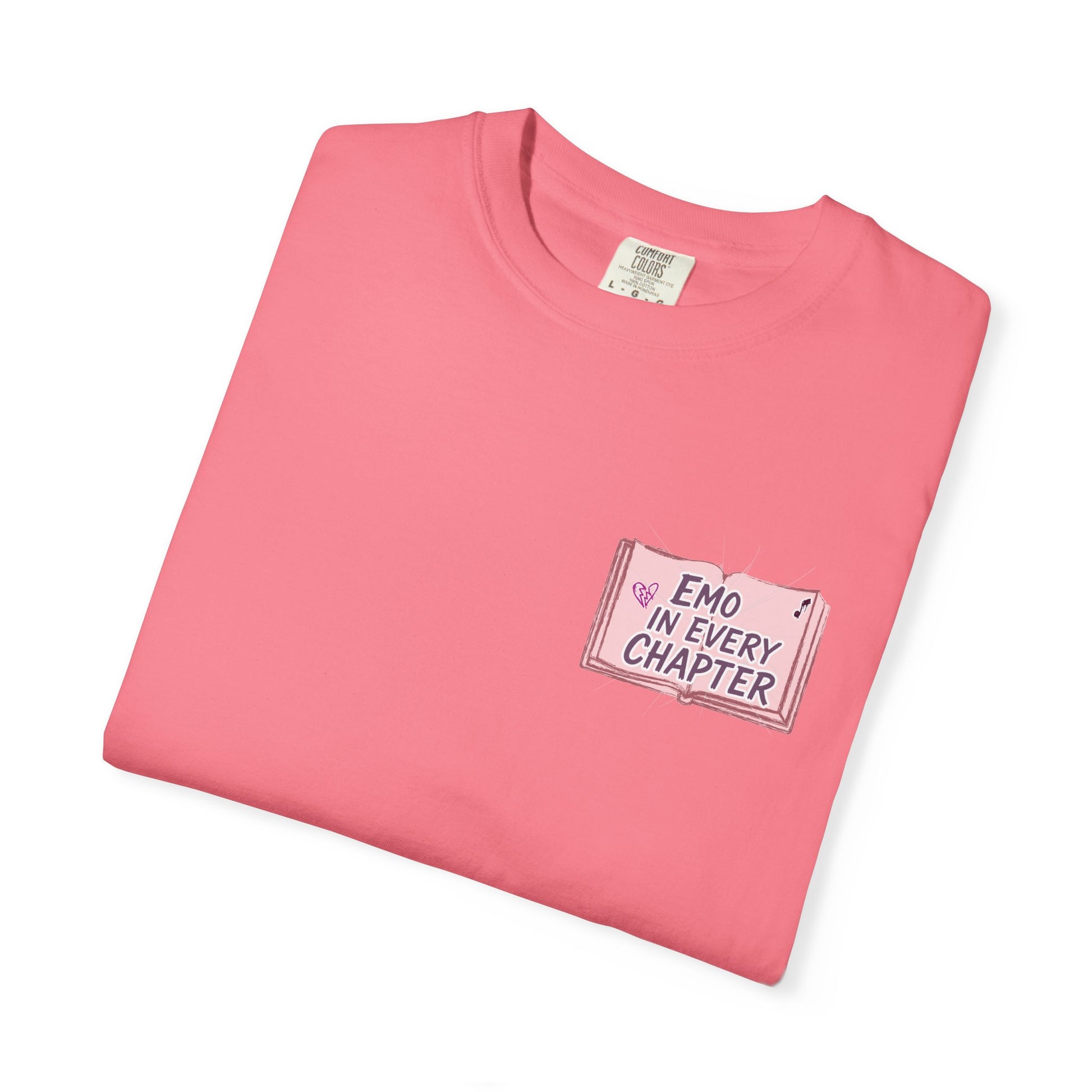 Emo in Every Chapter Shirt-  ELA Teacher Tee, Fluent in Allegories and Angst, English Teacher Shirt, Two-Sided Middle or High School Shirt