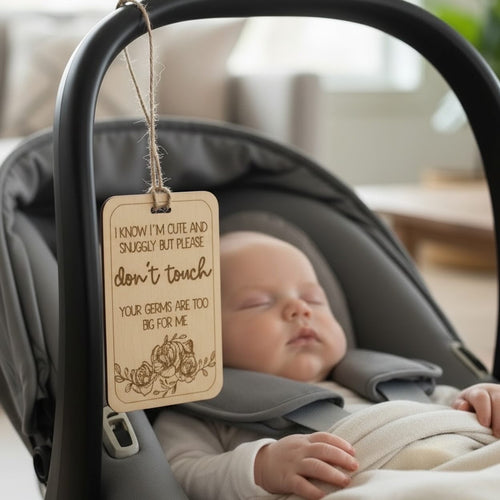 "Look But Don't Touch" Wooden Baby Safety Tag