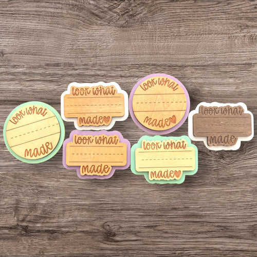 "Look What I Made" Personalized Wooden Fridge Magnet