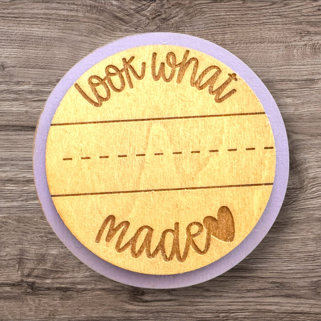 "Look What I Made" Personalized Wooden Fridge Magnet
