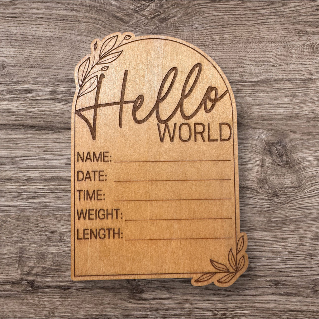 Wooden Newborn Birth Announcement Sign