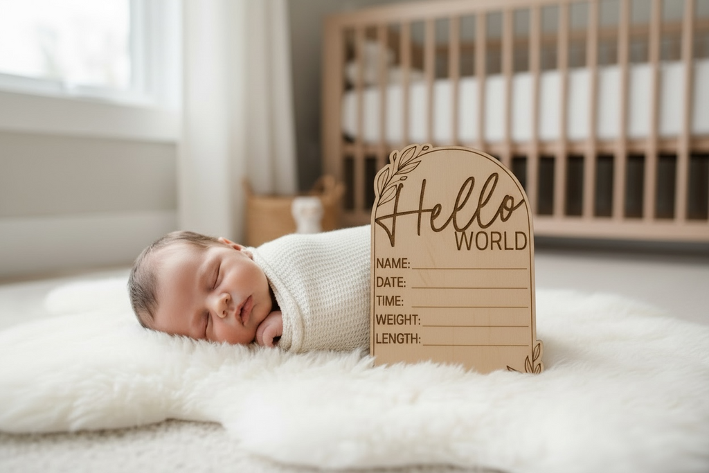 Wooden Newborn Birth Announcement Sign